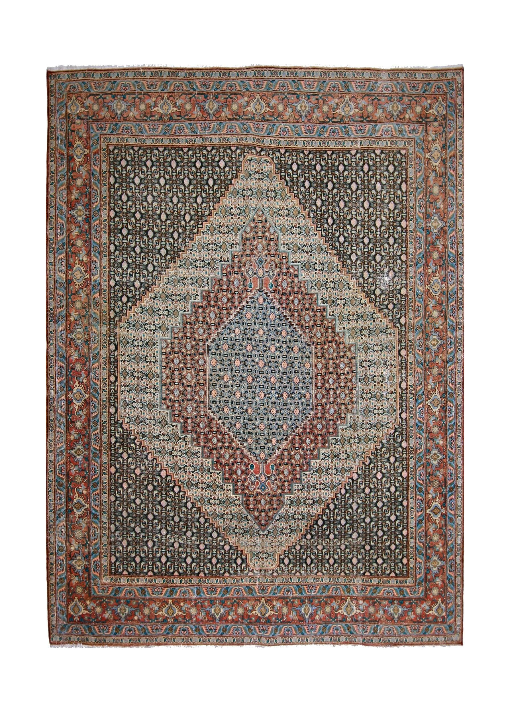 Vintage Persian Senneh Rug