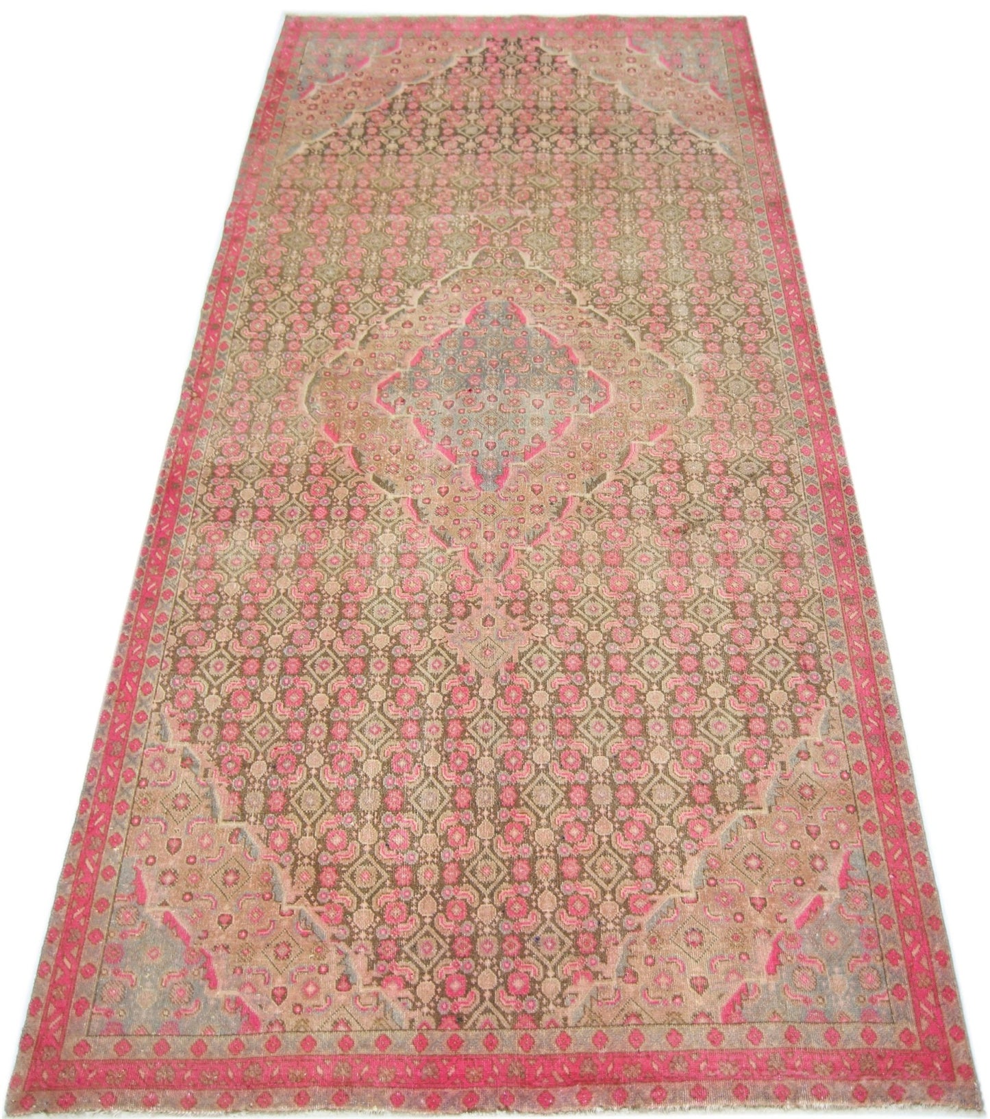 Handmade Vintage Persian Rug | 282 x 146 cm | 9'3" x 4'10" - Najaf Rugs & Textile