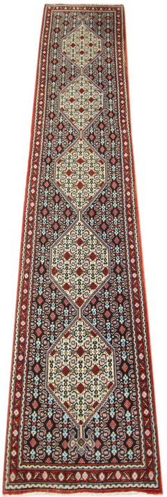 Handmade Vintage Persian Senneh Hallway Runner | 256 x 53 cm | 8'5" x 1'9" - Najaf Rugs & Textile