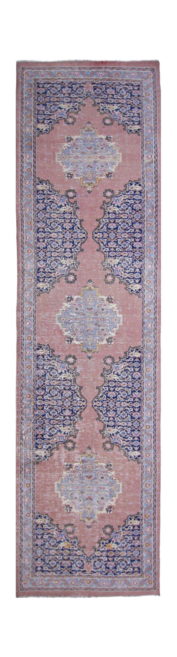 Handmade Vintage Persian Hallway Runner | 289 x 74 cm | 9'6" x 2'5" - Najaf Rugs & Textile
