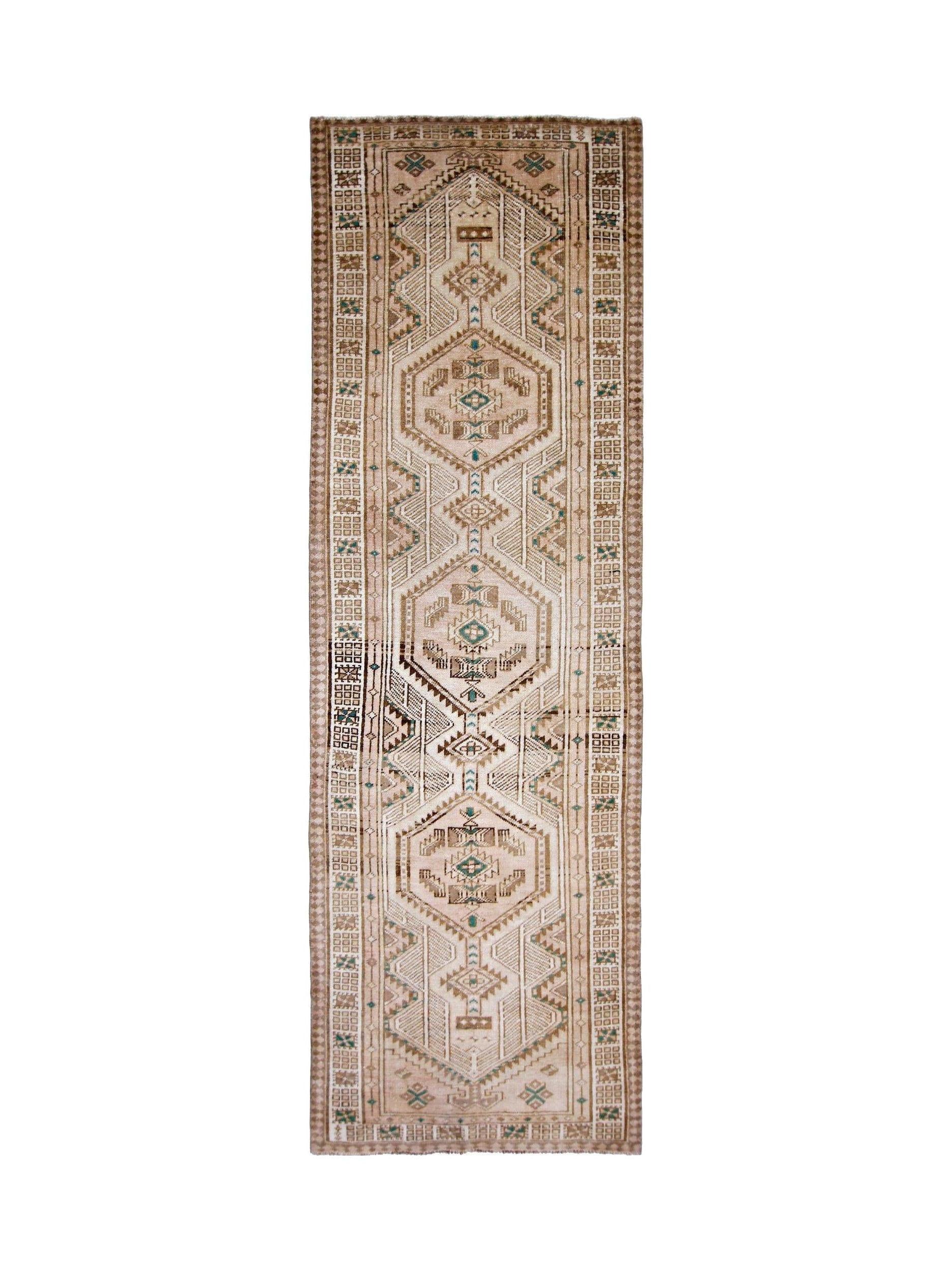 Handmade Vintage Persian Serab Hallway Runner | 295 x 92 cm | 9'8" x 3' - Najaf Rugs & Textile