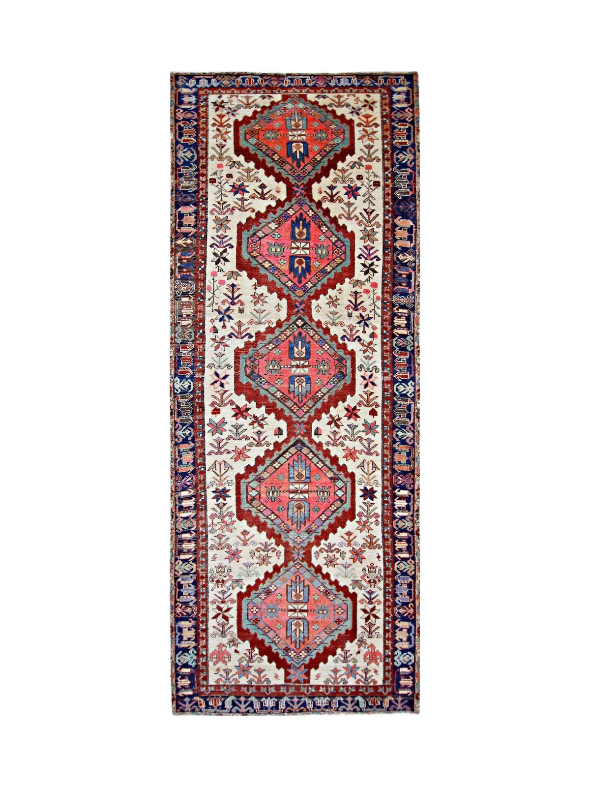 Handmade Vintage Persian Hallway Runner | 297 x 113 cm | 9'9" x 3'8" - Najaf Rugs & Textile