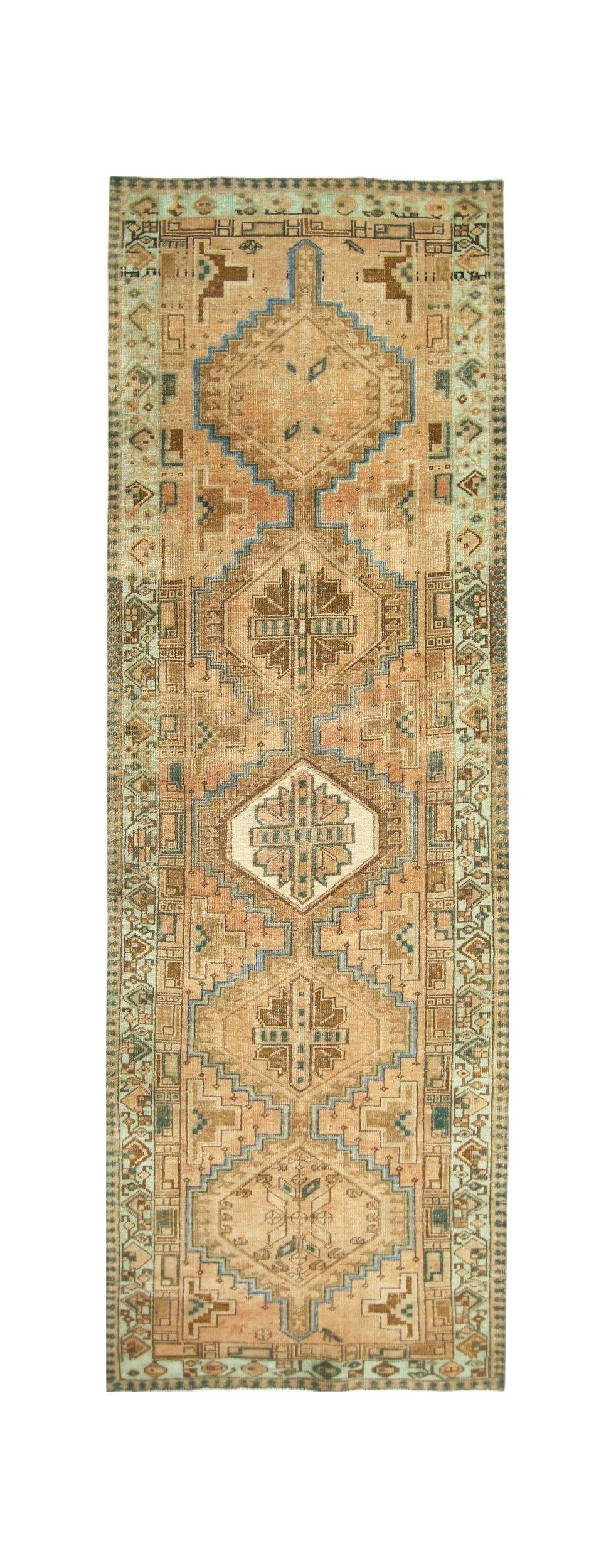 Handmade Vintage Persian Hallway Runner | 303 x 99 cm | 9'11" x 3'3" - Najaf Rugs & Textile