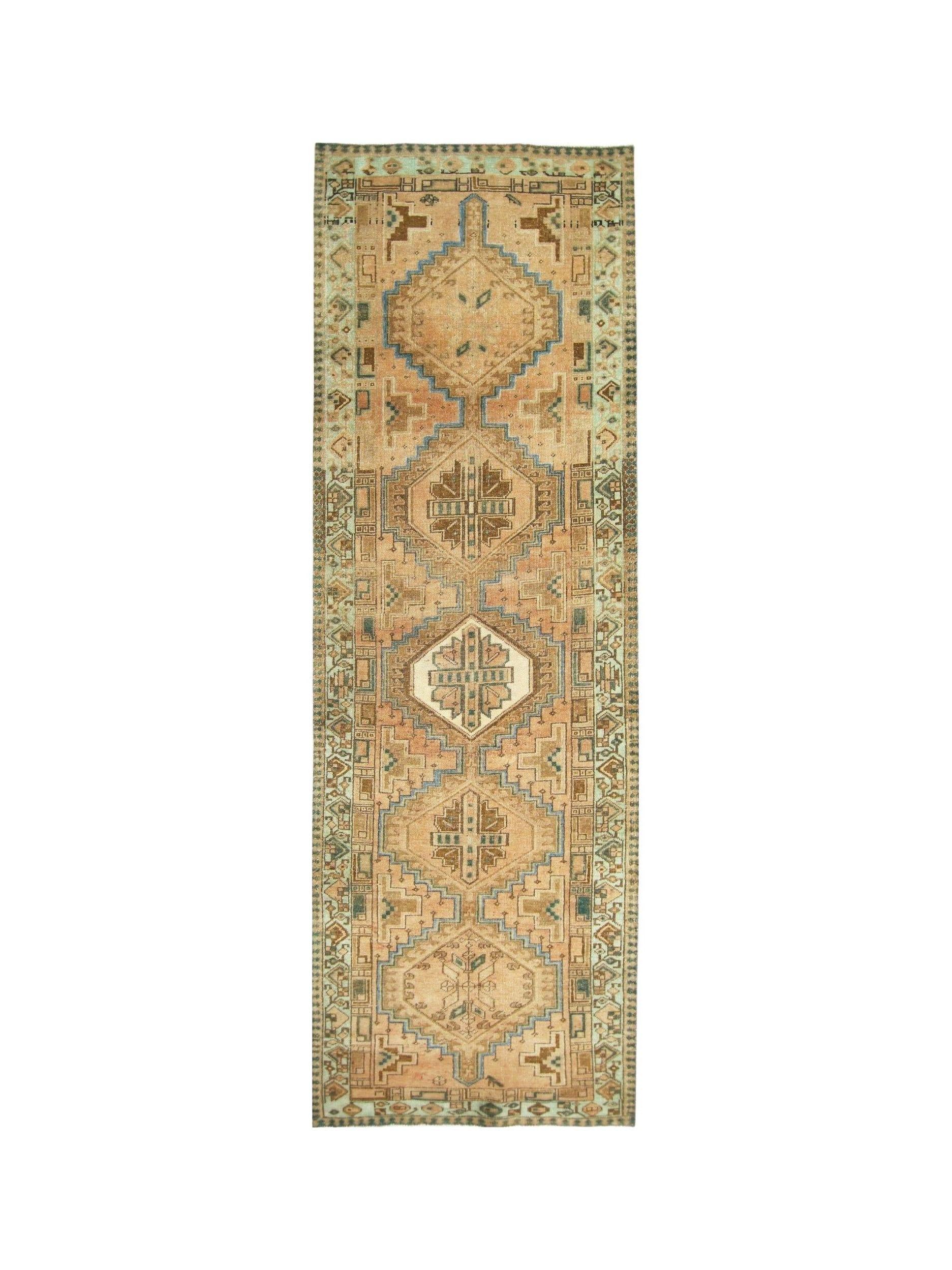 Handmade Vintage Persian Hallway Runner | 303 x 99 cm | 9'11" x 3'3" - Najaf Rugs & Textile