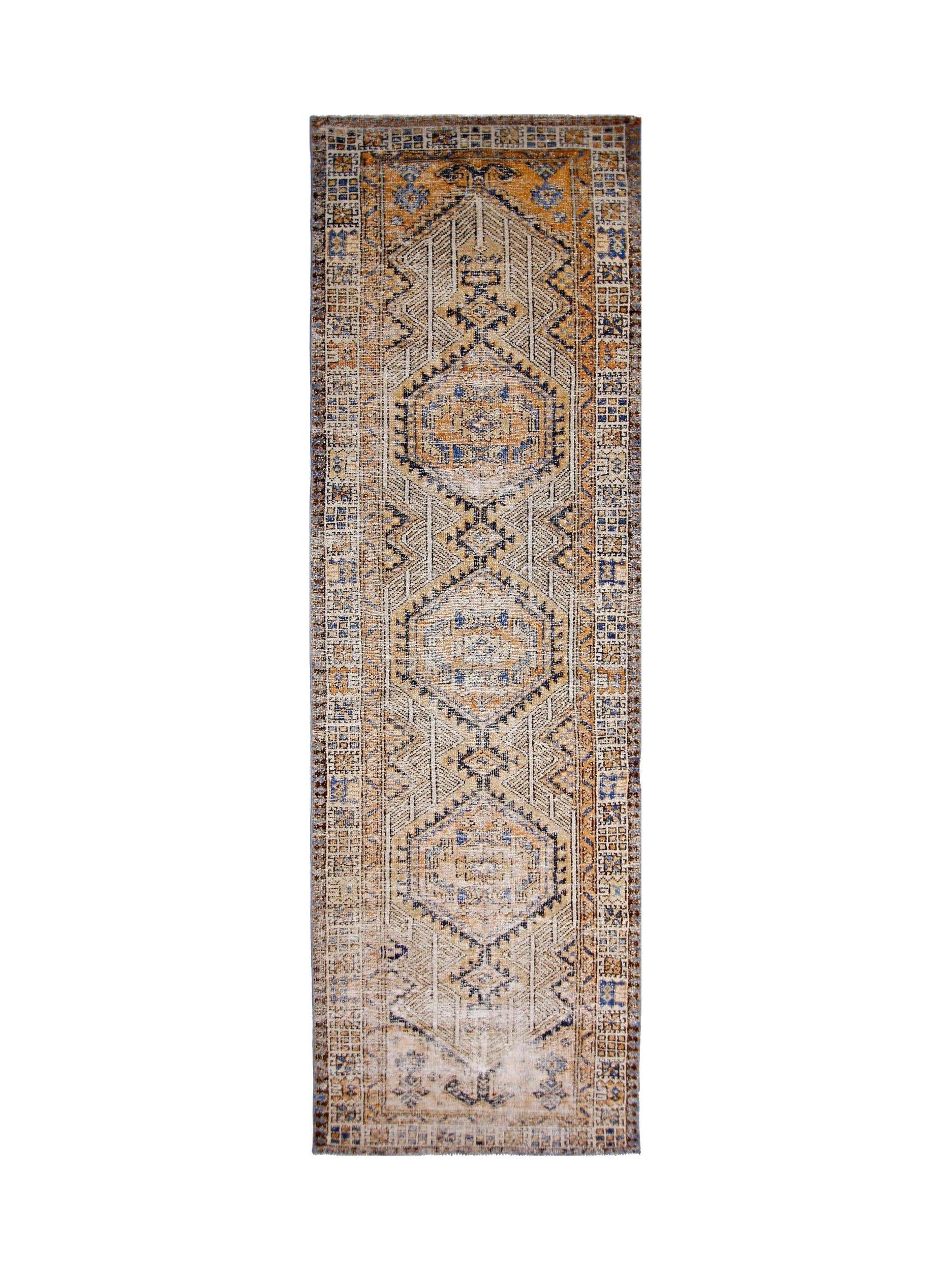 Handmade Vintage Persian Hallway Runner | 317 x 99 cm | 10'5" x 3'3" - Najaf Rugs & Textile