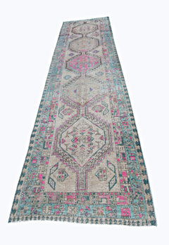 Handmade Vintage Persian Hallway Runner | 323 x 103 cm | 10'7" x 3'5" - Najaf Rugs & Textile