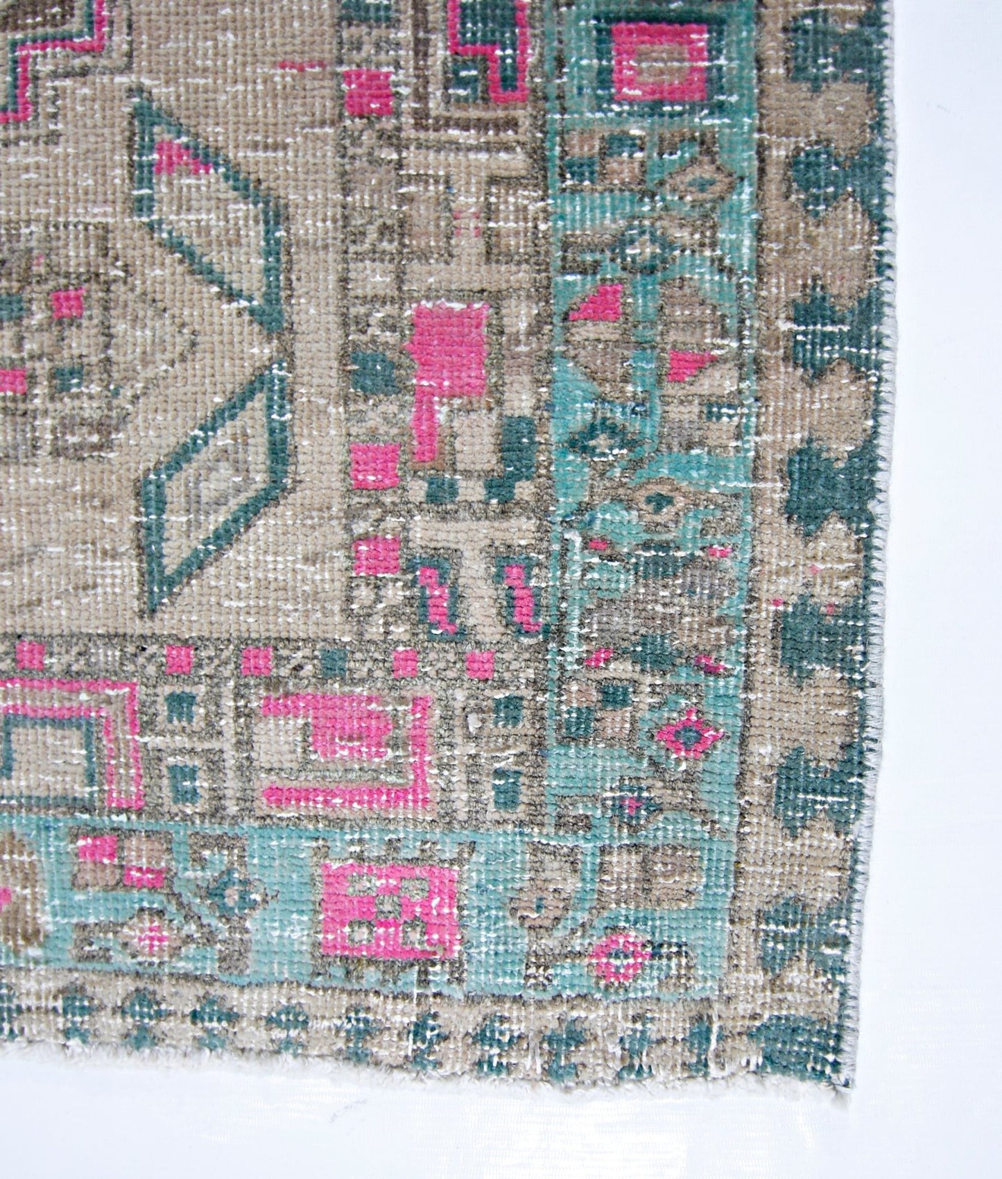 Handmade Vintage Persian Hallway Runner | 323 x 103 cm | 10'7" x 3'5" - Najaf Rugs & Textile