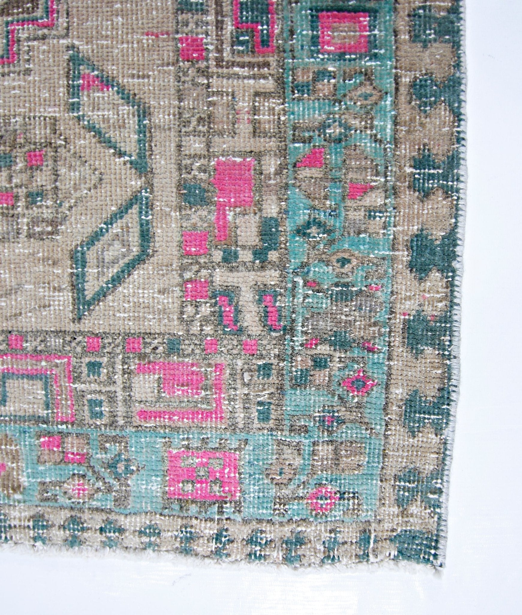 Handmade Vintage Persian Hallway Runner | 323 x 103 cm | 10'7" x 3'5" - Najaf Rugs & Textile