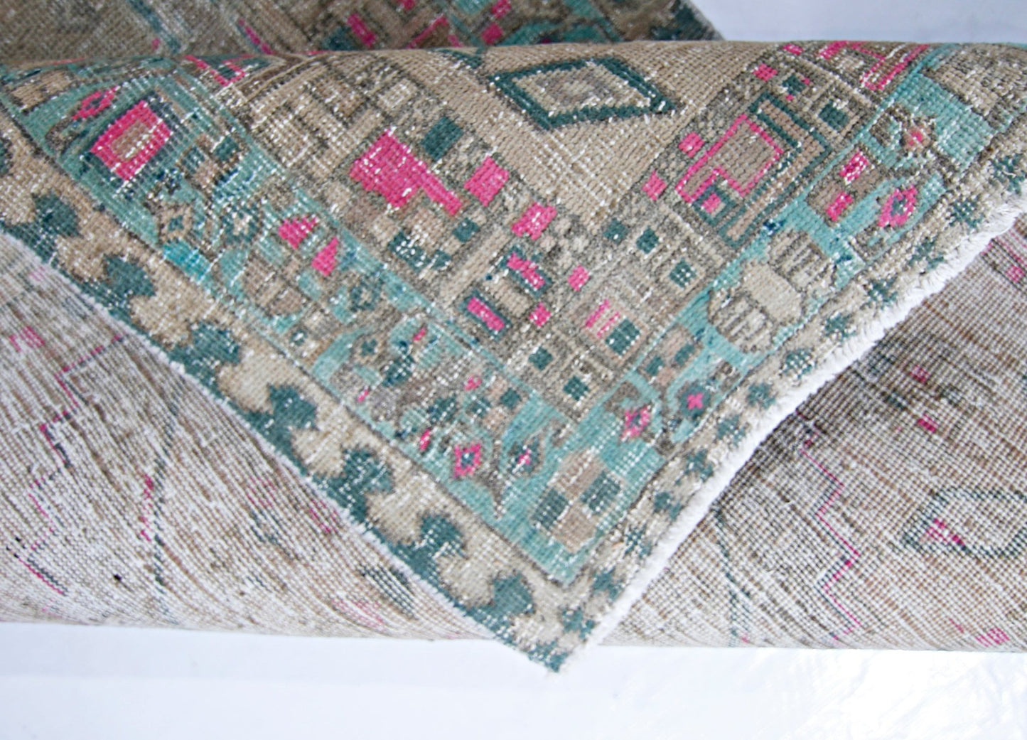Handmade Vintage Persian Hallway Runner | 323 x 103 cm | 10'7" x 3'5" - Najaf Rugs & Textile