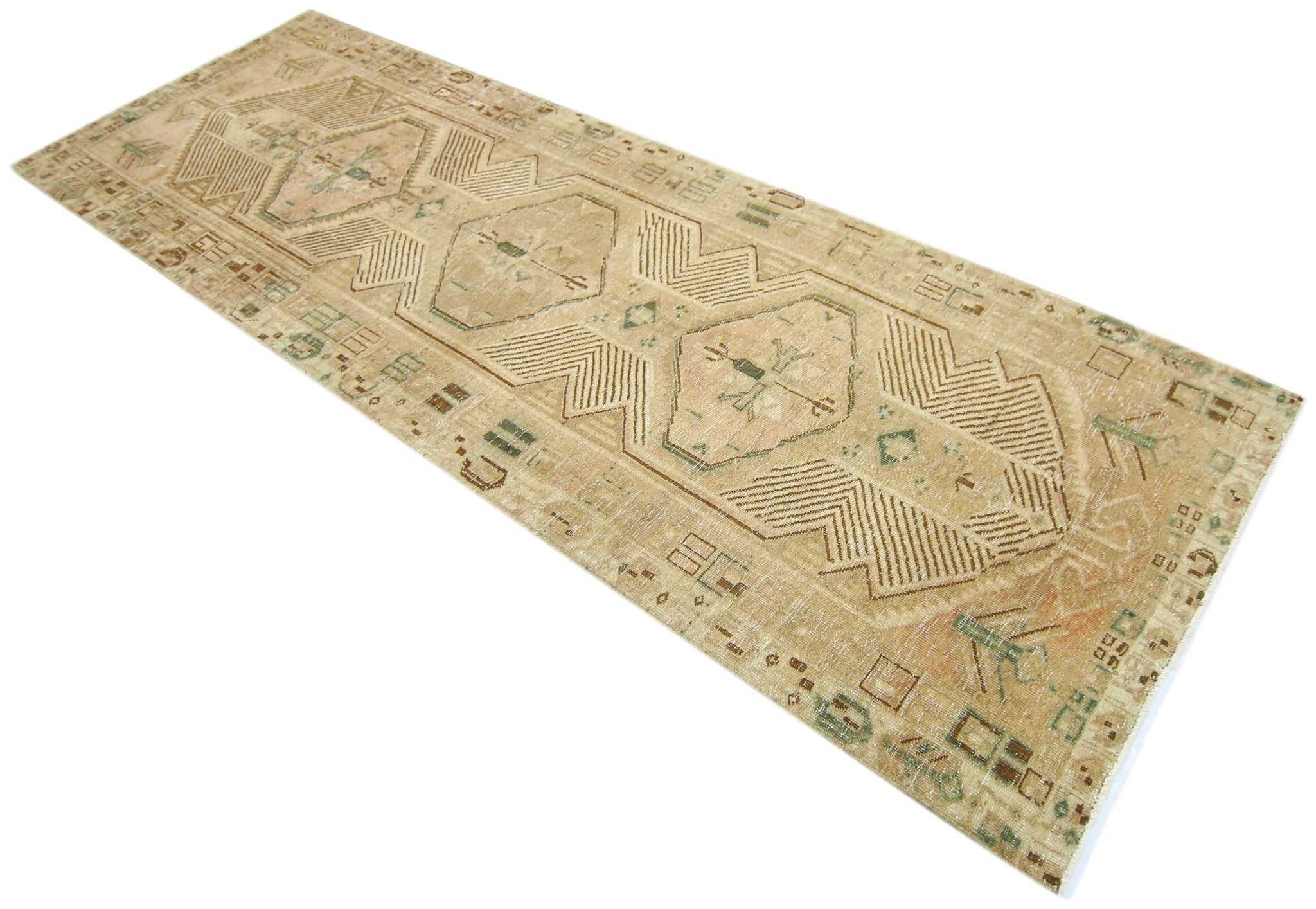 Handmade Vintage Persian Serab Hallway Runner | 324 x 107 cm | 10'8" x 3'6" - Najaf Rugs & Textile