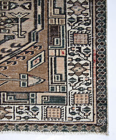 Handmade Vintage Persian Hallway Runner | 326 x 97 cm | 10'9" x 3'2" - Najaf Rugs & Textile
