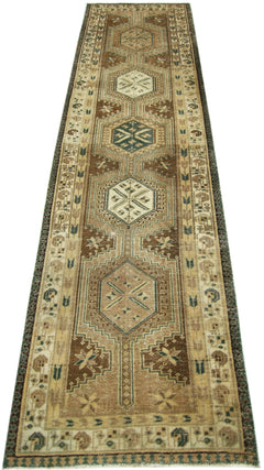 Handmade Vintage Persian Hamadan Hallway Runner | 327 x 103 cm | 10'9" x 3'4" - Najaf Rugs & Textile