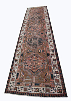 Handmade Vintage Persian Hallway Runner | 336 x 104 cm | 11" x 3'5" - Najaf Rugs & Textile