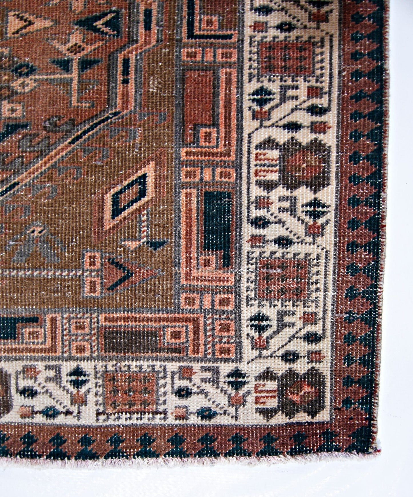 Handmade Vintage Persian Hallway Runner | 336 x 104 cm | 11" x 3'5" - Najaf Rugs & Textile
