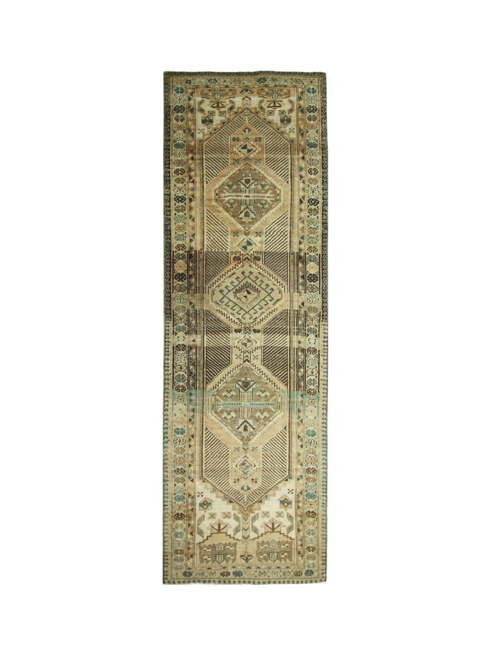 Vintage Persian Serab Runner with Geometric Motifs | Najaf Rugs