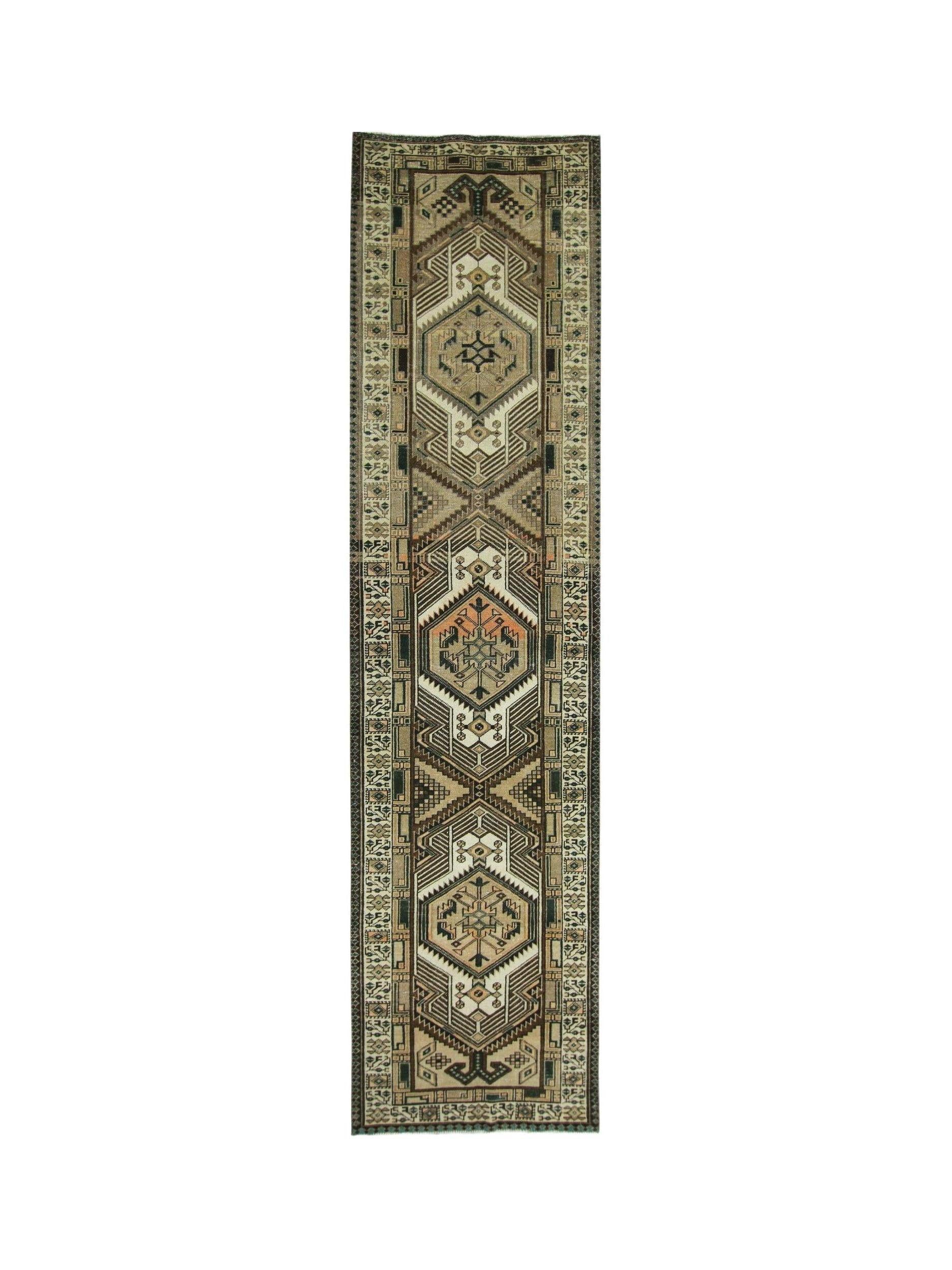 Handmade Vintage Persian Serab Hallway Runner | 351 x 88 cm | 11'6" x 2'11" - Najaf Rugs & Textile
