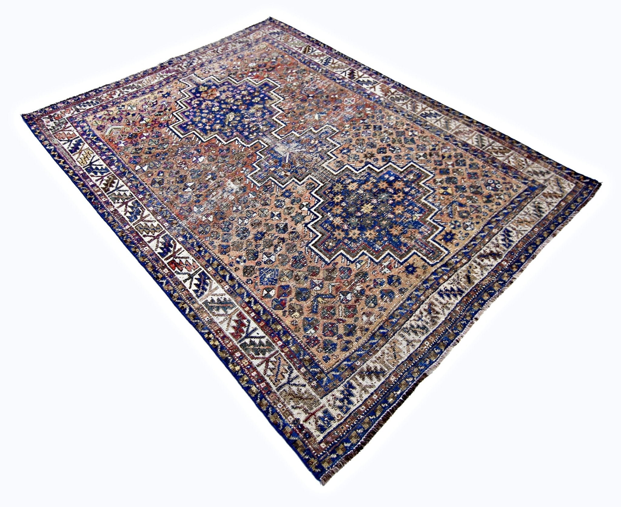 Handmade Vintage Persian Rug | 194 x 148 cm | 6'4" x 4'10" - Najaf Rugs & Textile