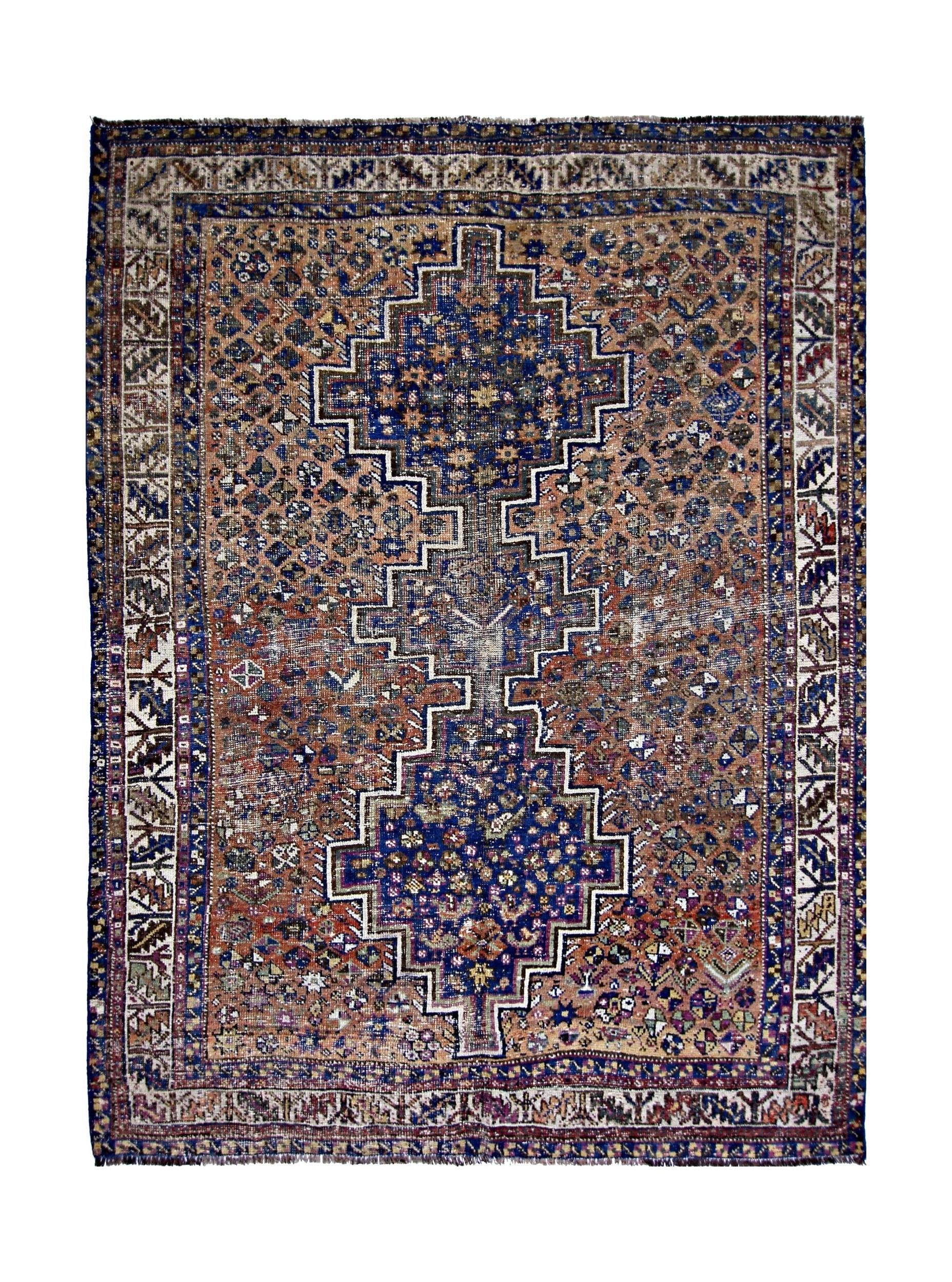 Handmade Vintage Persian Rug | 194 x 148 cm | 6'4" x 4'10" - Najaf Rugs & Textile
