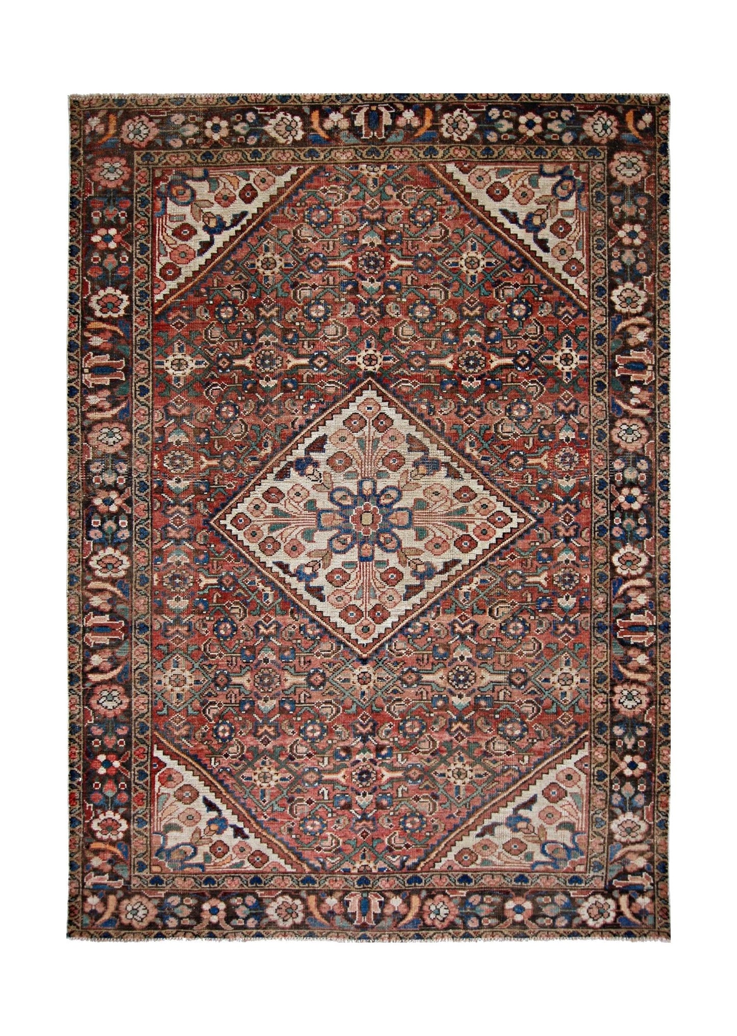 Handmade Vintage Persian Shiraz Rug | 207 x 146 cm | 6'9" x 4'9" - Najaf Rugs & Textile