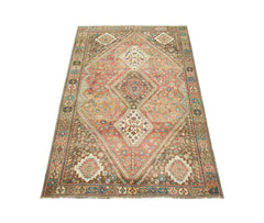 Handmade Vintage Persian Shiraz Rug | 254 x 173 cm | 8'4" x 5'8" - Najaf Rugs & Textile