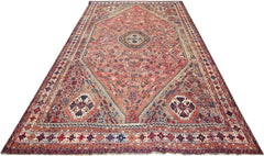 Handmade Vintage Persian Shiraz Rug | 291 x 218 cm | 9'7" x 7'2" - Najaf Rugs & Textile
