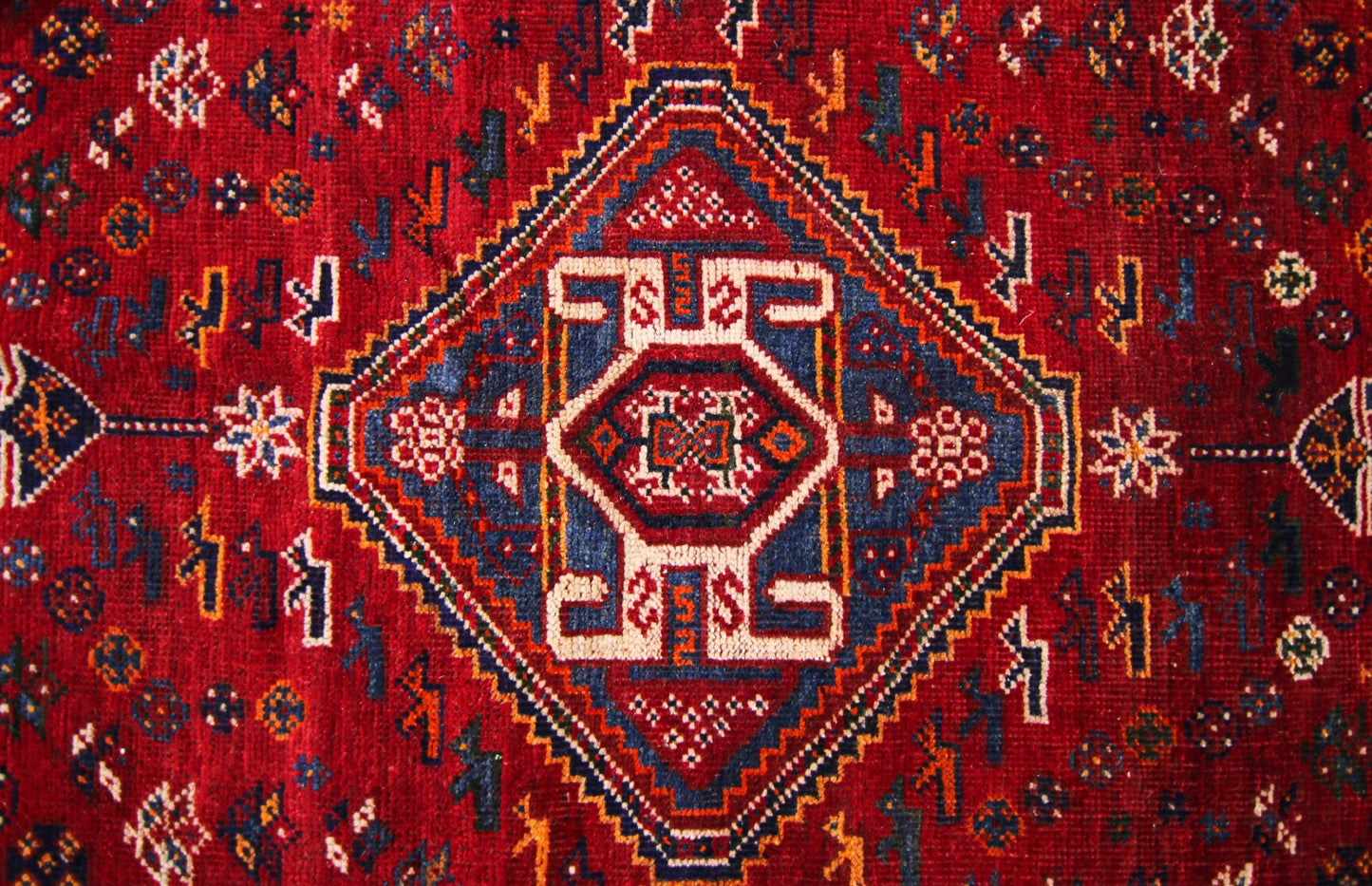 Handmade Vintage Persian Shiraz Rug | 303 x 219 cm | 9'11" x 7'2" - Najaf Rugs & Textile