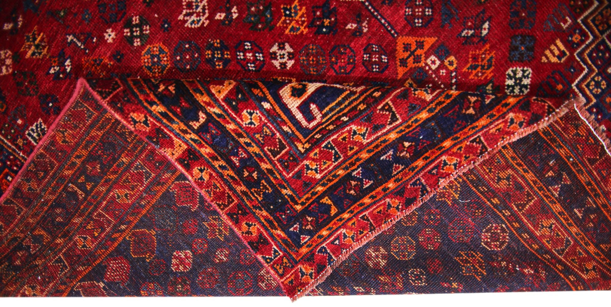 Handmade Vintage Persian Shiraz Rug | 303 x 219 cm | 9'11" x 7'2" - Najaf Rugs & Textile