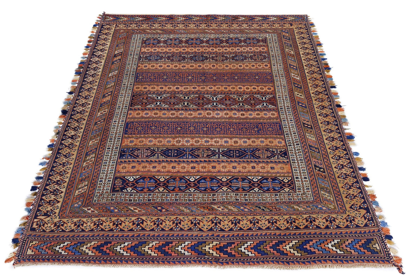 Handmade Vintage Persian Sumak Kilim | 234 x 150 cm | 7'8" x 4'11" - Najaf Rugs & Textile