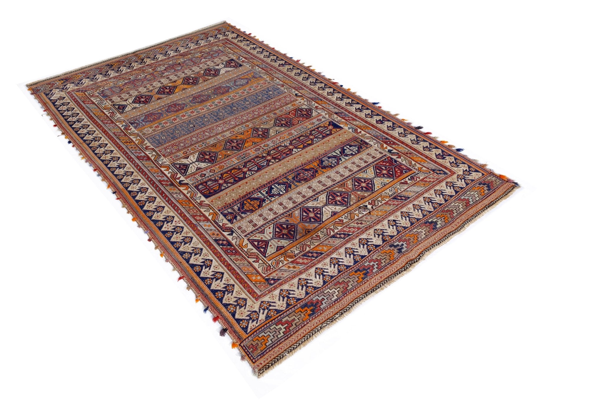 Handmade Vintage Persian Sumak Kilim | 264 x 153 cm | 8'8" x 5' - Najaf Rugs & Textile