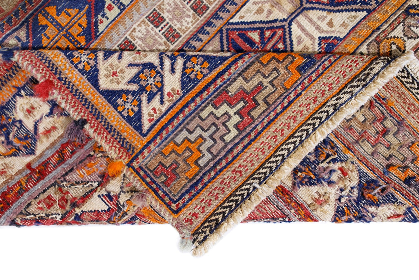 Handmade Vintage Persian Sumak Kilim | 264 x 153 cm | 8'8" x 5' - Najaf Rugs & Textile