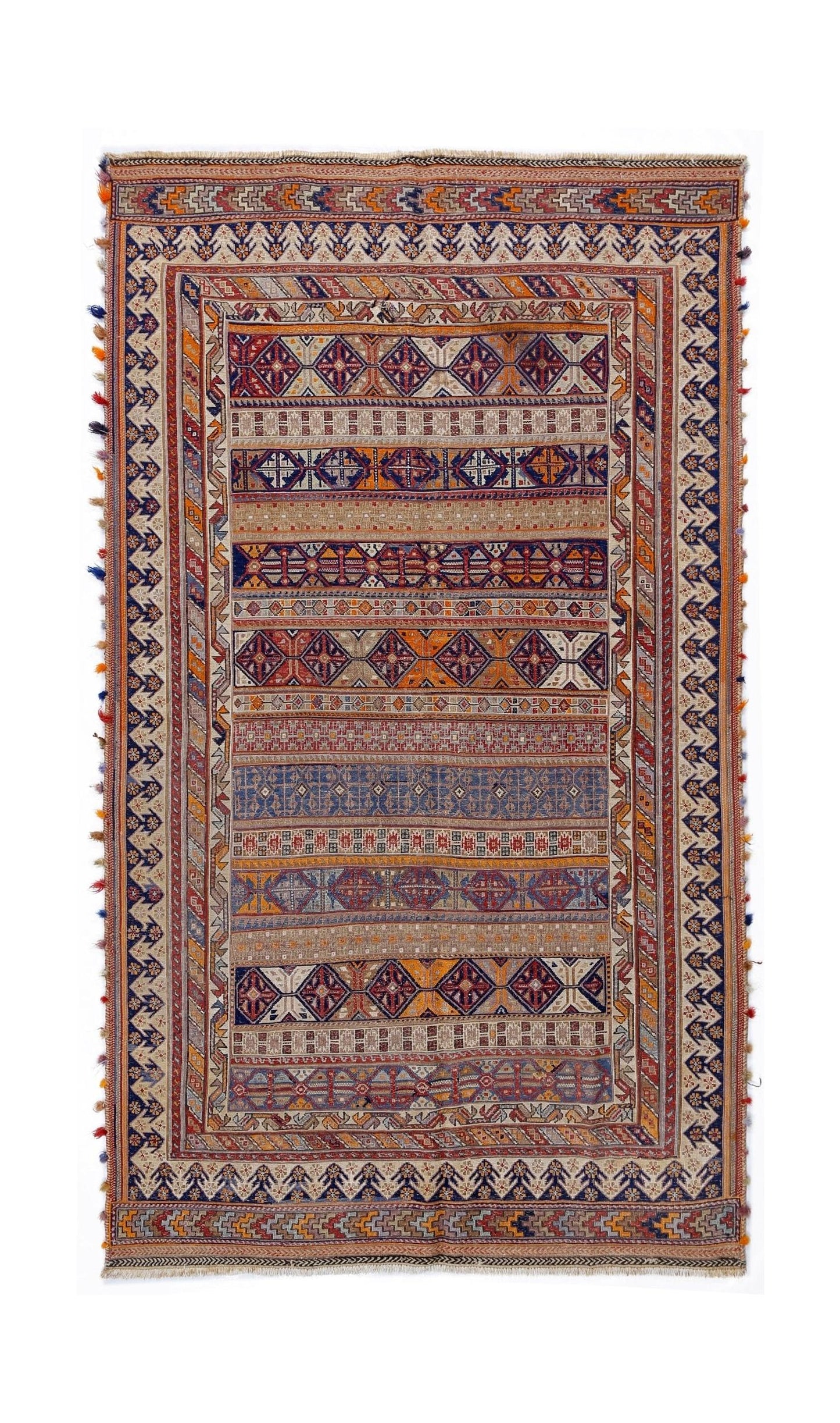 Handmade Vintage Persian Sumak Kilim | 264 x 153 cm | 8'8" x 5' - Najaf Rugs & Textile