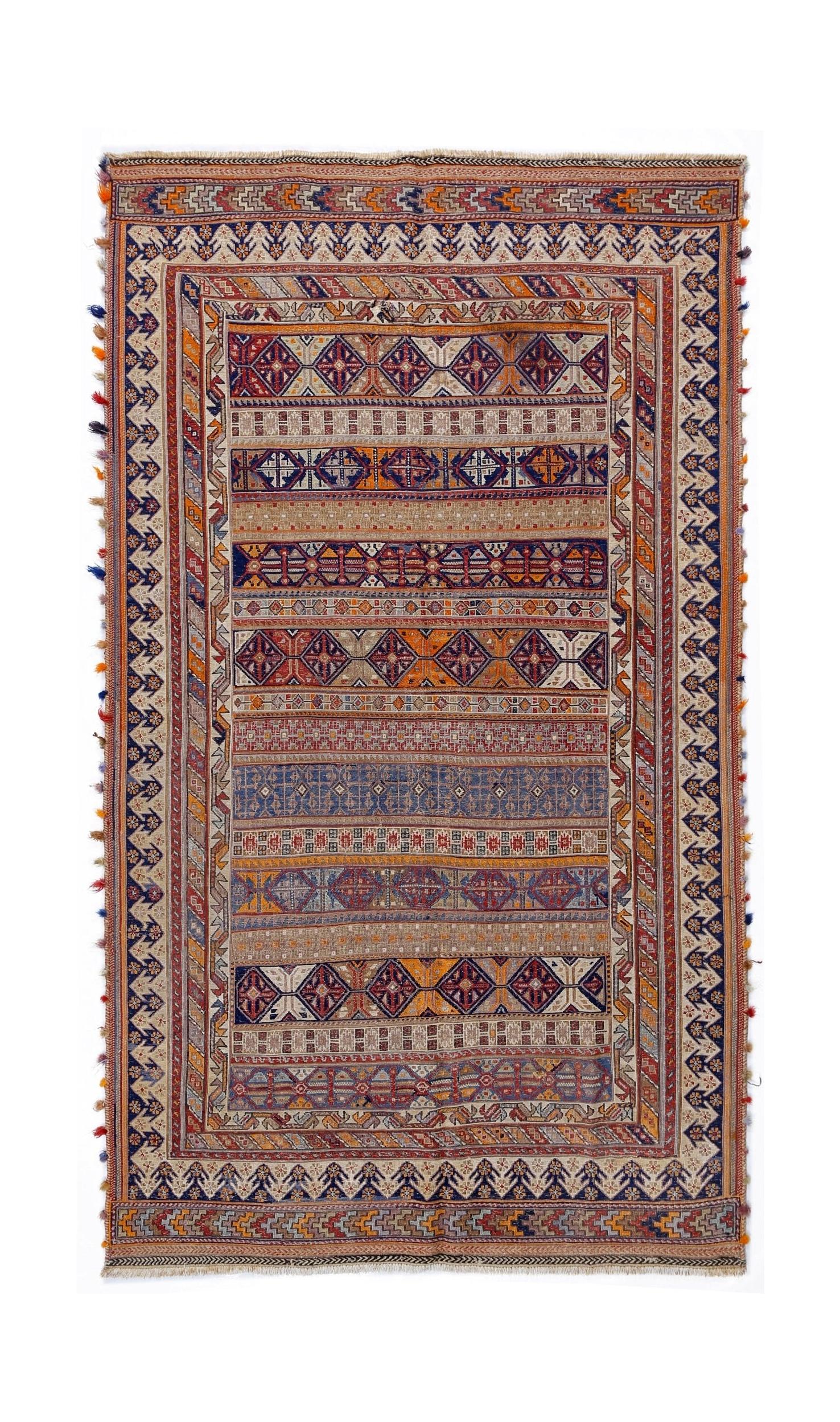 Vintage Persian Sumak Kilim