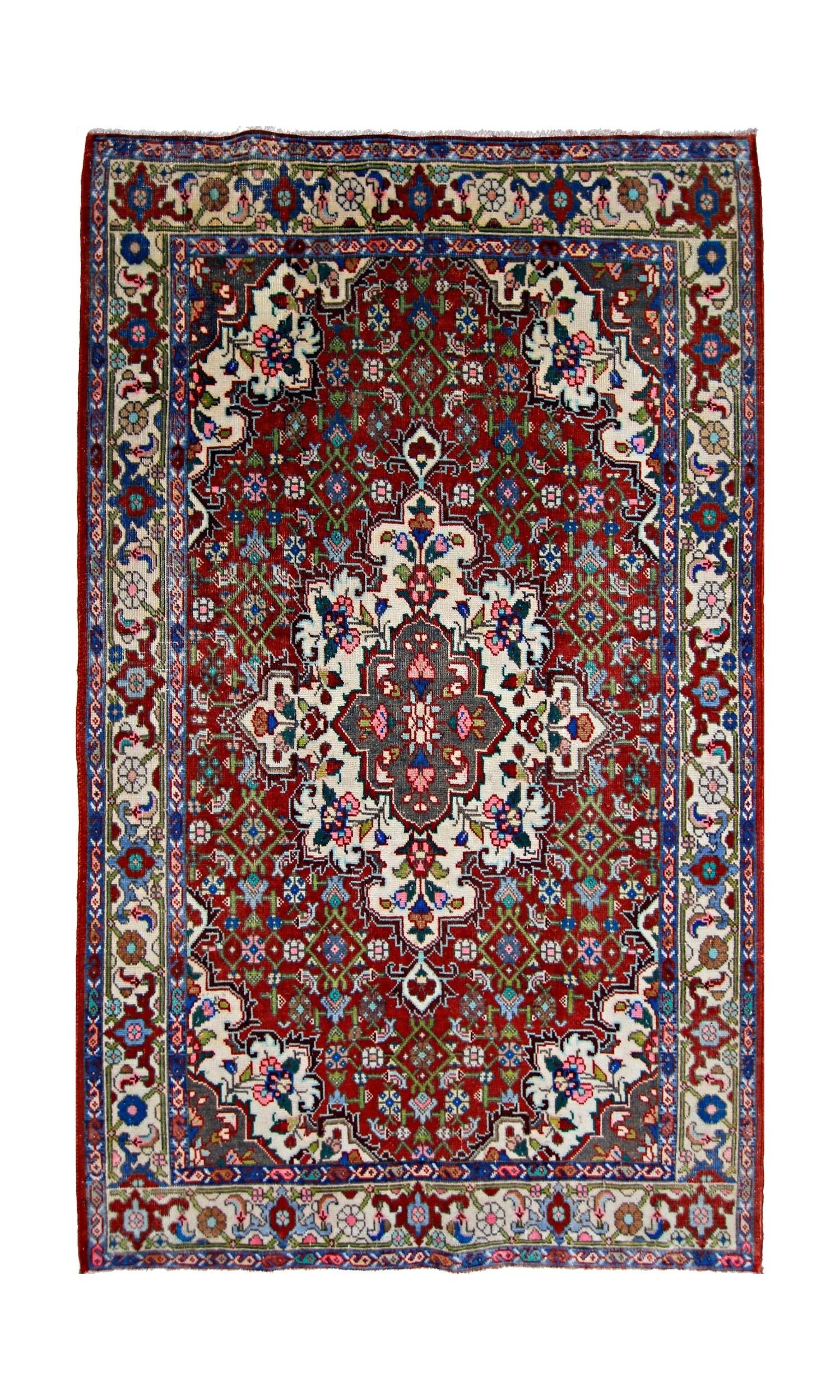 Handmade Vintage Persian Rug | 165 x 101 cm | 5'5" x 3'4" - Najaf Rugs & Textile