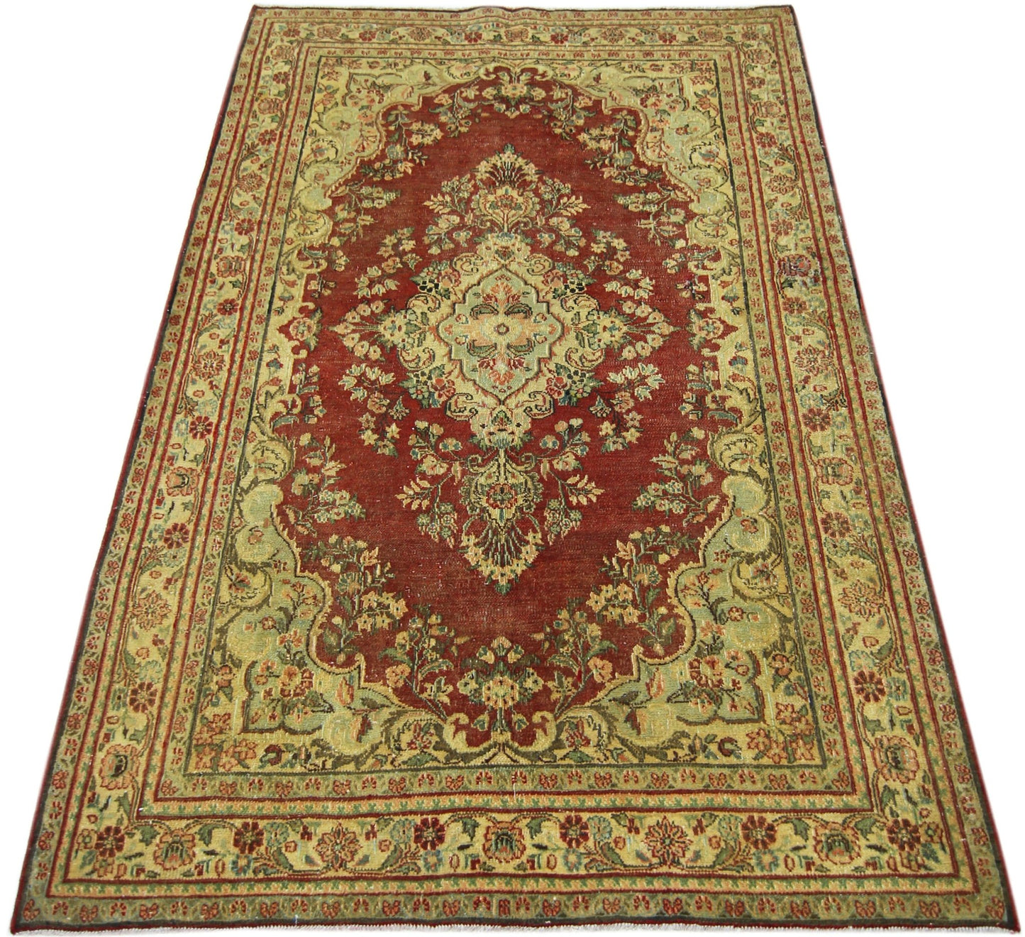 Handmade Vintage Persian Rug | 193 x 134 cm | 6'4" x 4'5" - Najaf Rugs & Textile