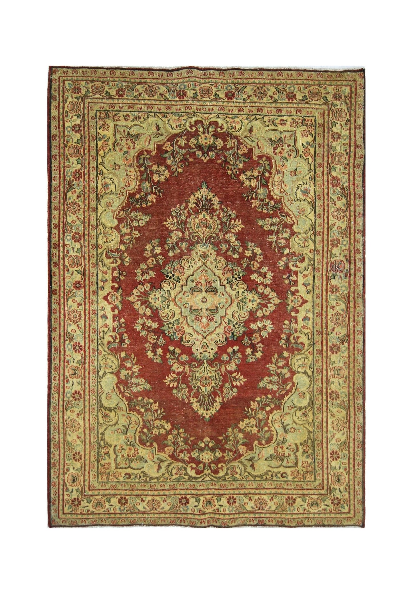 Handmade Vintage Persian Rug | 193 x 134 cm | 6'4" x 4'5" - Najaf Rugs & Textile