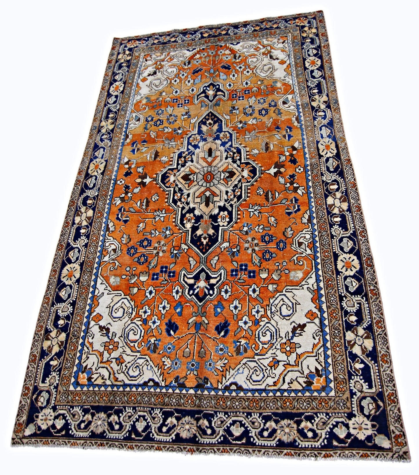 Handmade Vintage Persian Tabriz Rug | 225 x 137 cm | 7'5" x 4'6" - Najaf Rugs & Textile