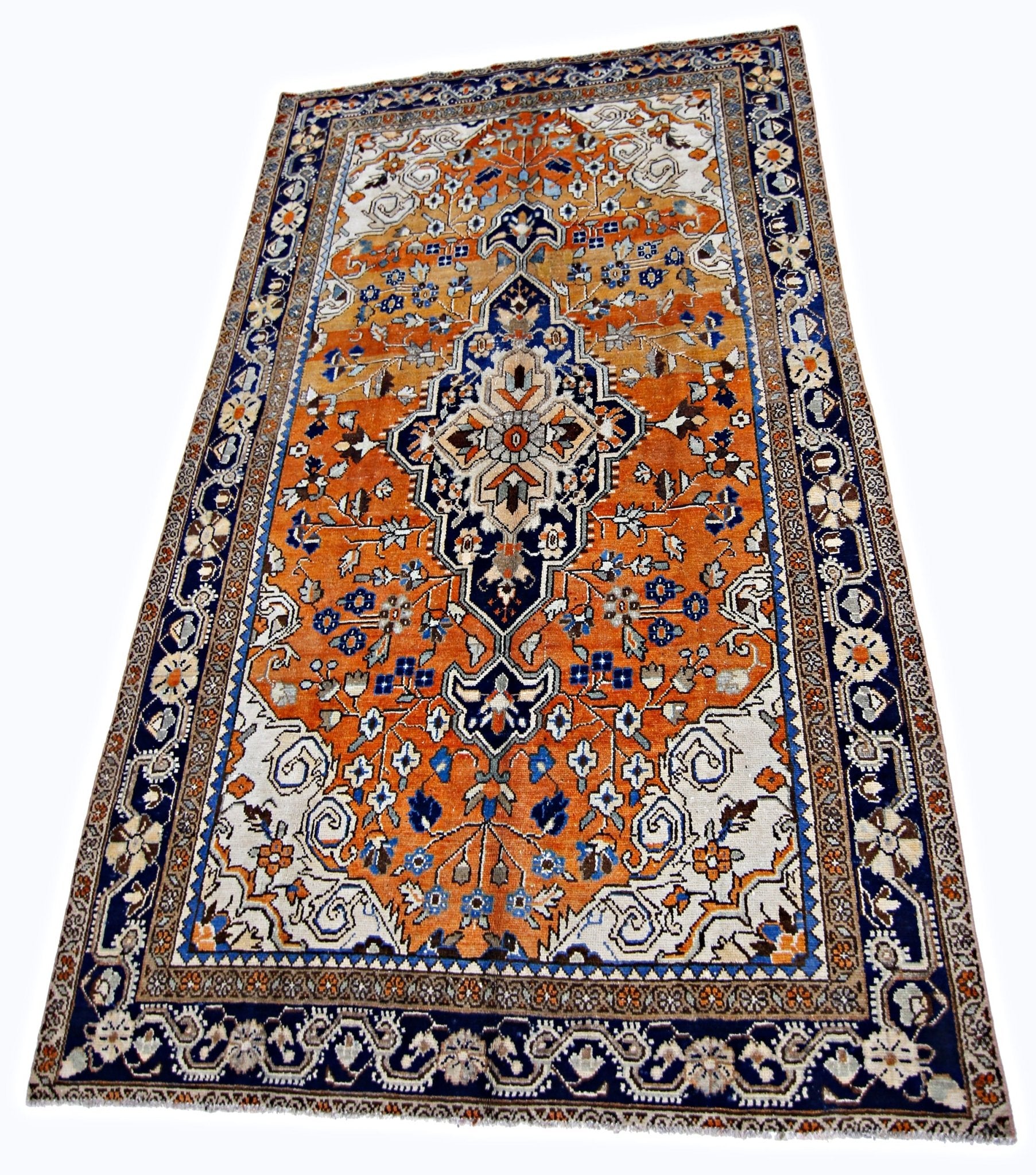 Handmade Vintage Persian Tabriz Rug | 225 x 137 cm | 7'5" x 4'6" - Najaf Rugs & Textile