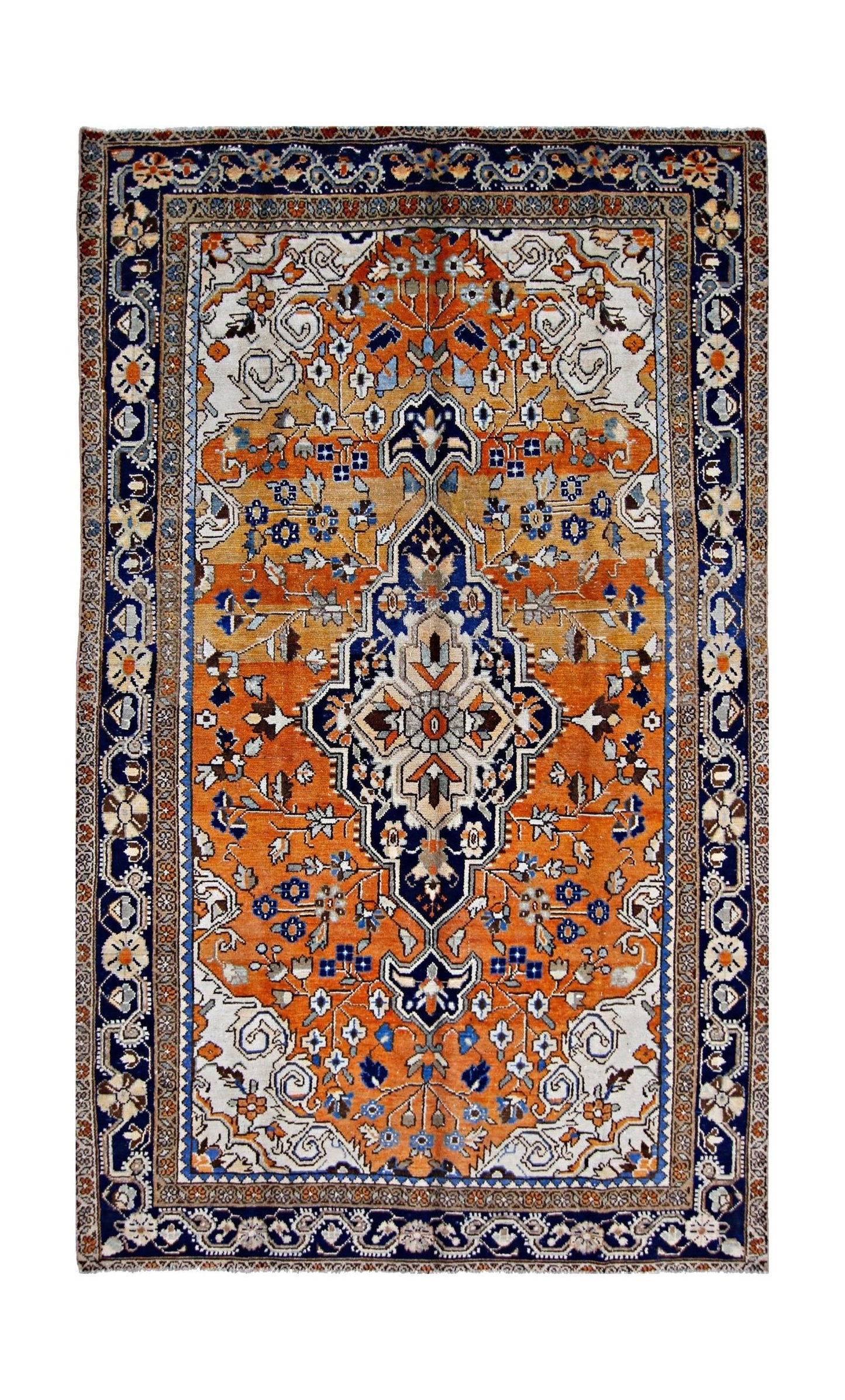 Handmade Vintage Persian Tabriz Rug | 225 x 137 cm | 7'5" x 4'6" - Najaf Rugs & Textile