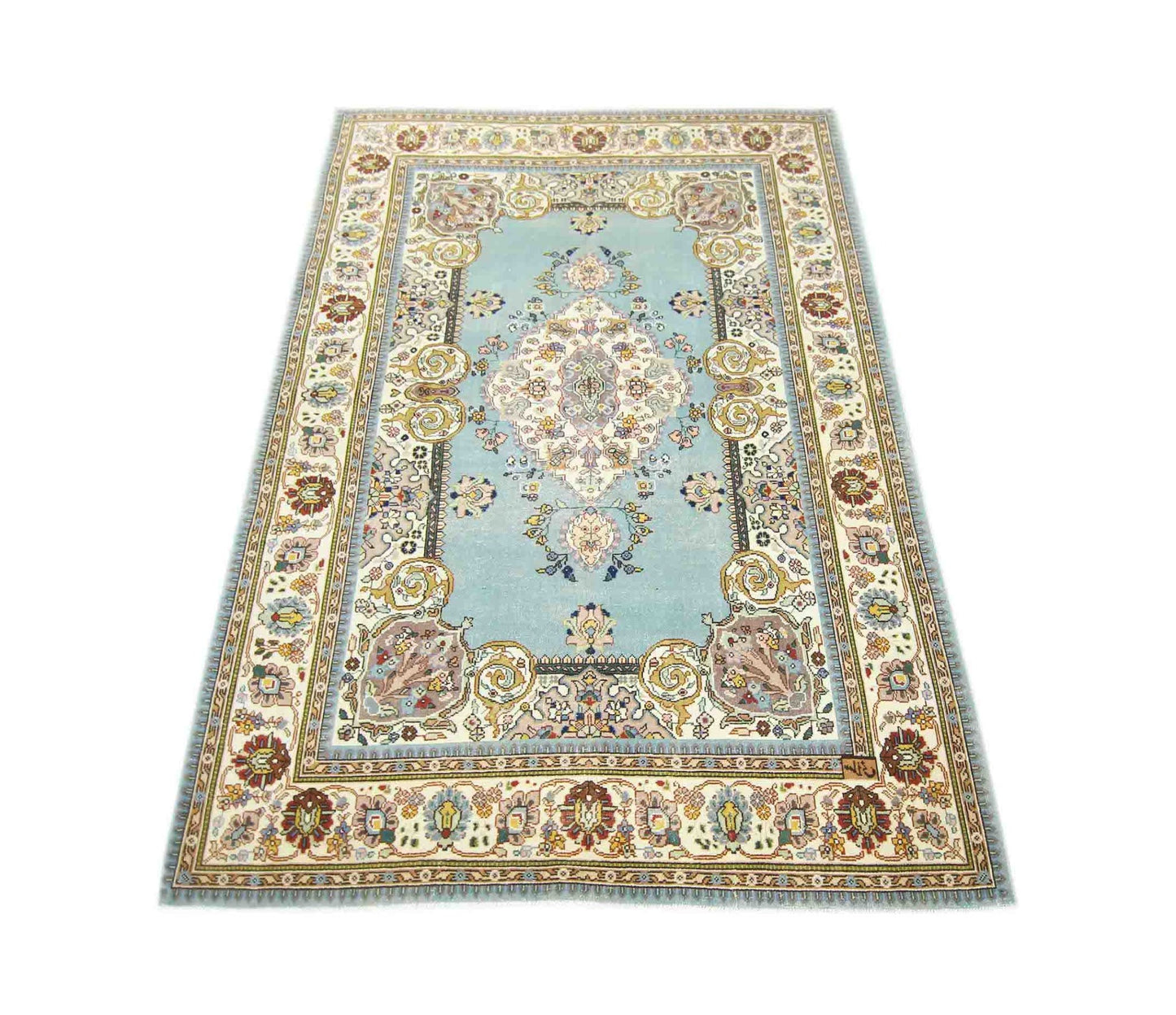 Handmade Vintage Persian Tabriz Rug | 235 x 165 cm | 7'9" x 5'5" - Najaf Rugs & Textile