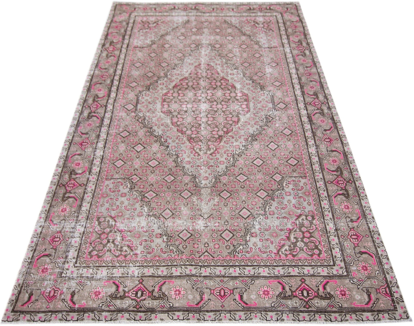Handmade Vintage Persian Tabriz Rug | 260 x 180 cm | 8'6" x 5'11" - Najaf Rugs & Textile