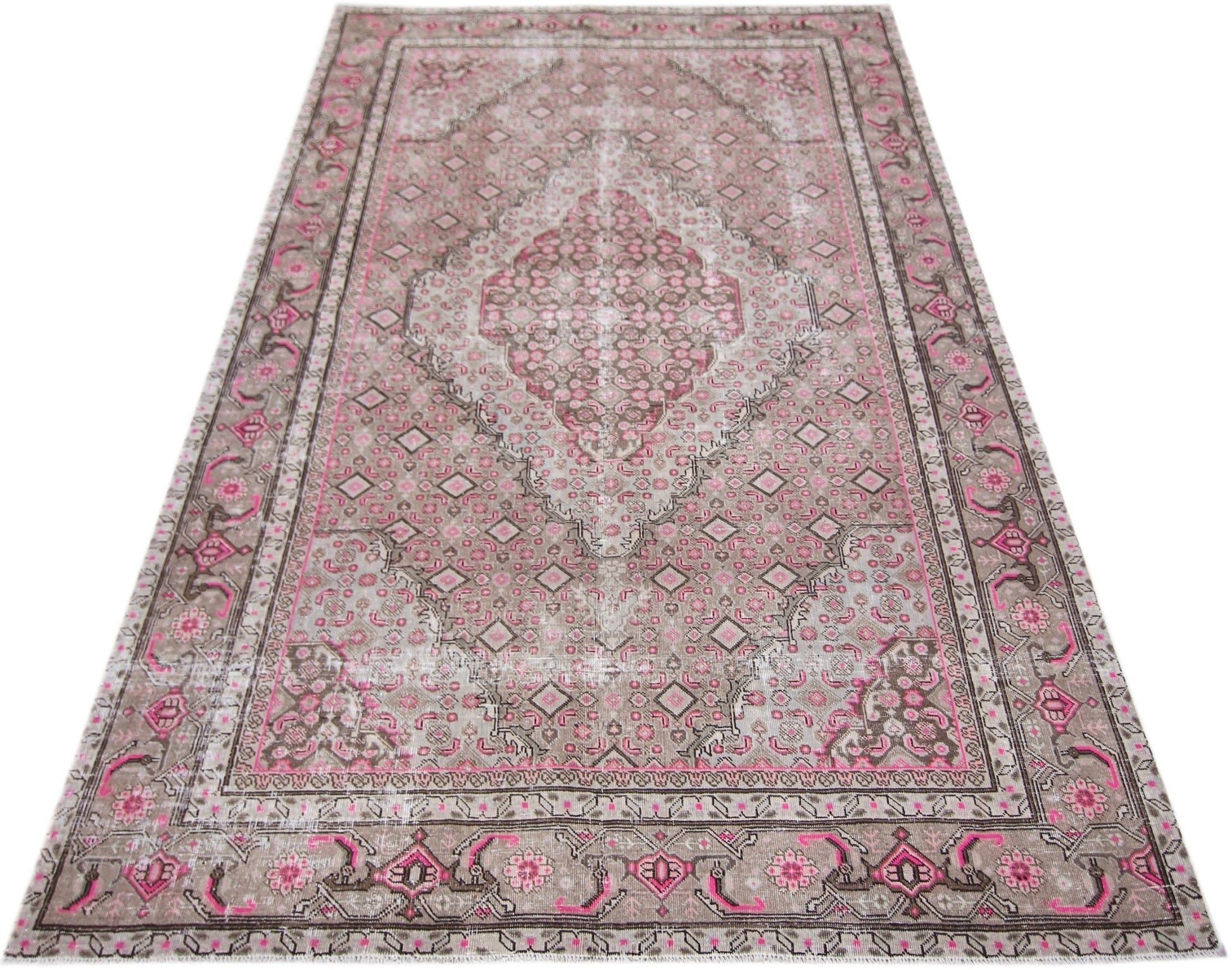 Handmade Vintage Persian Tabriz Rug | 260 x 180 cm | 8'6" x 5'11" - Najaf Rugs & Textile