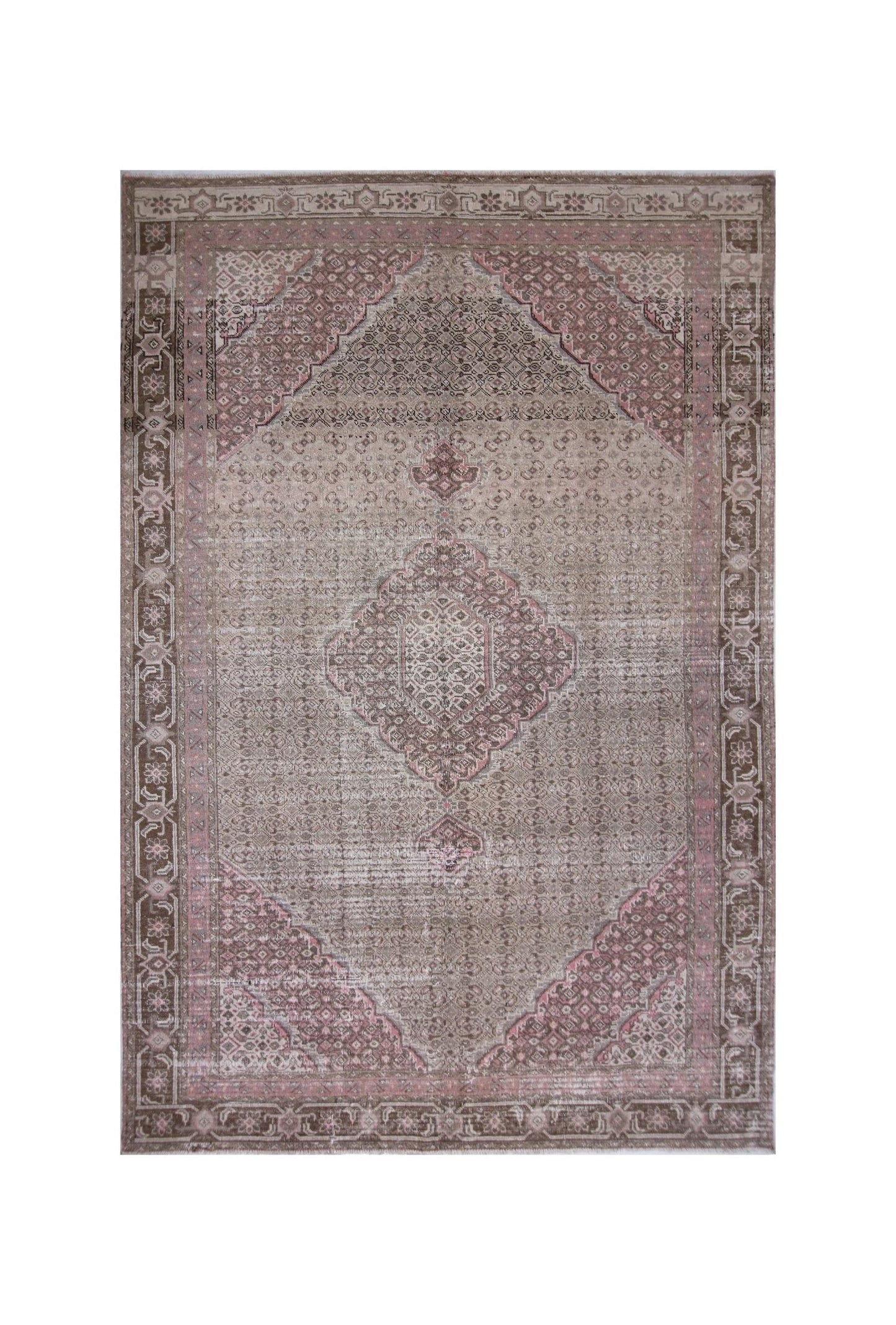 Handmade Vintage Persian Tabriz Rug | 261 x 177 cm | 8'7" x 5'10" - Najaf Rugs & Textile
