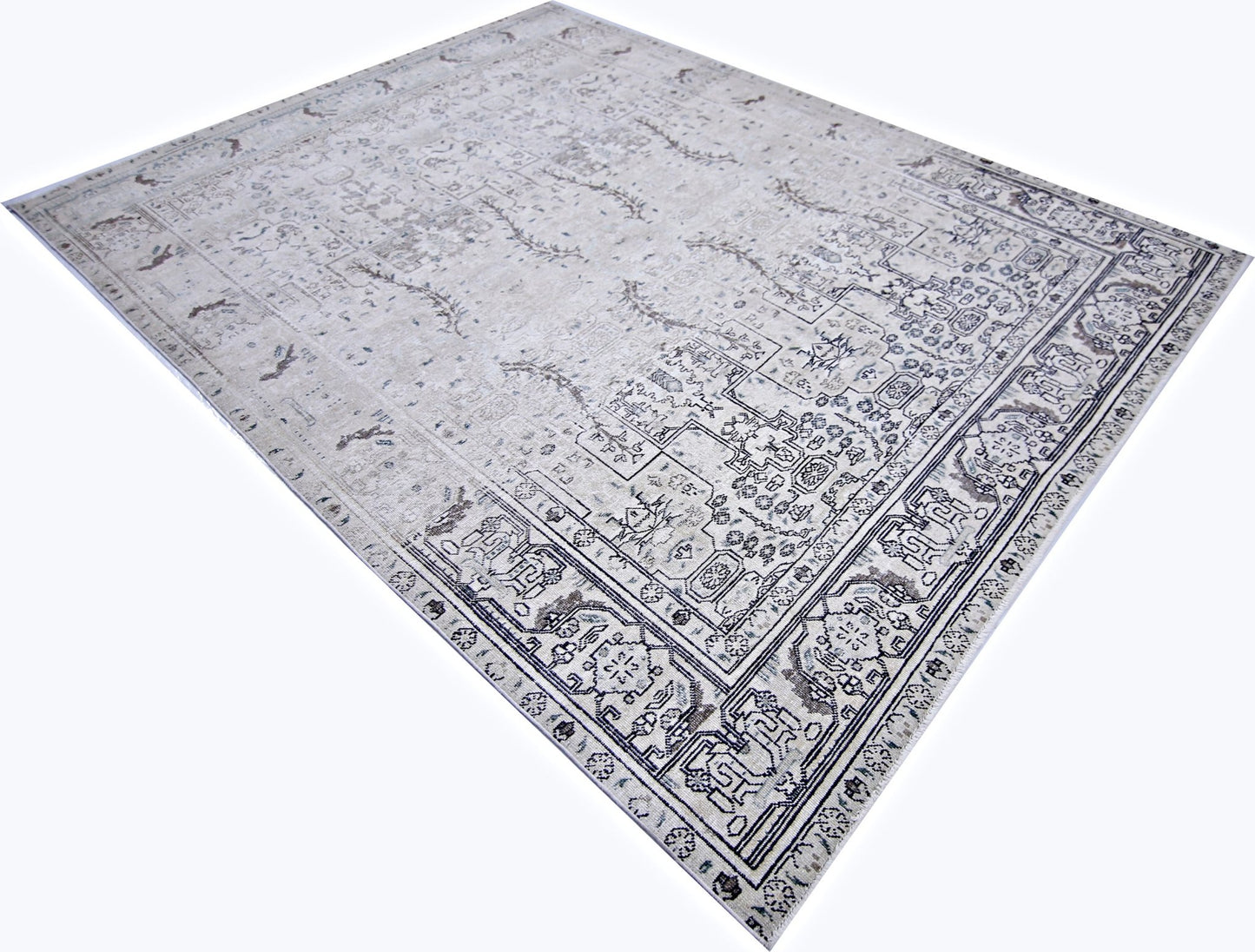 Handmade Vintage Persian Tabriz Rug | 269 x 196 cm | 8'10" x 6'5" - Najaf Rugs & Textile