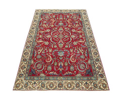Handmade Vintage Persian Tabriz Rug | 275 x 184 cm | 9' x 6' - Najaf Rugs & Textile