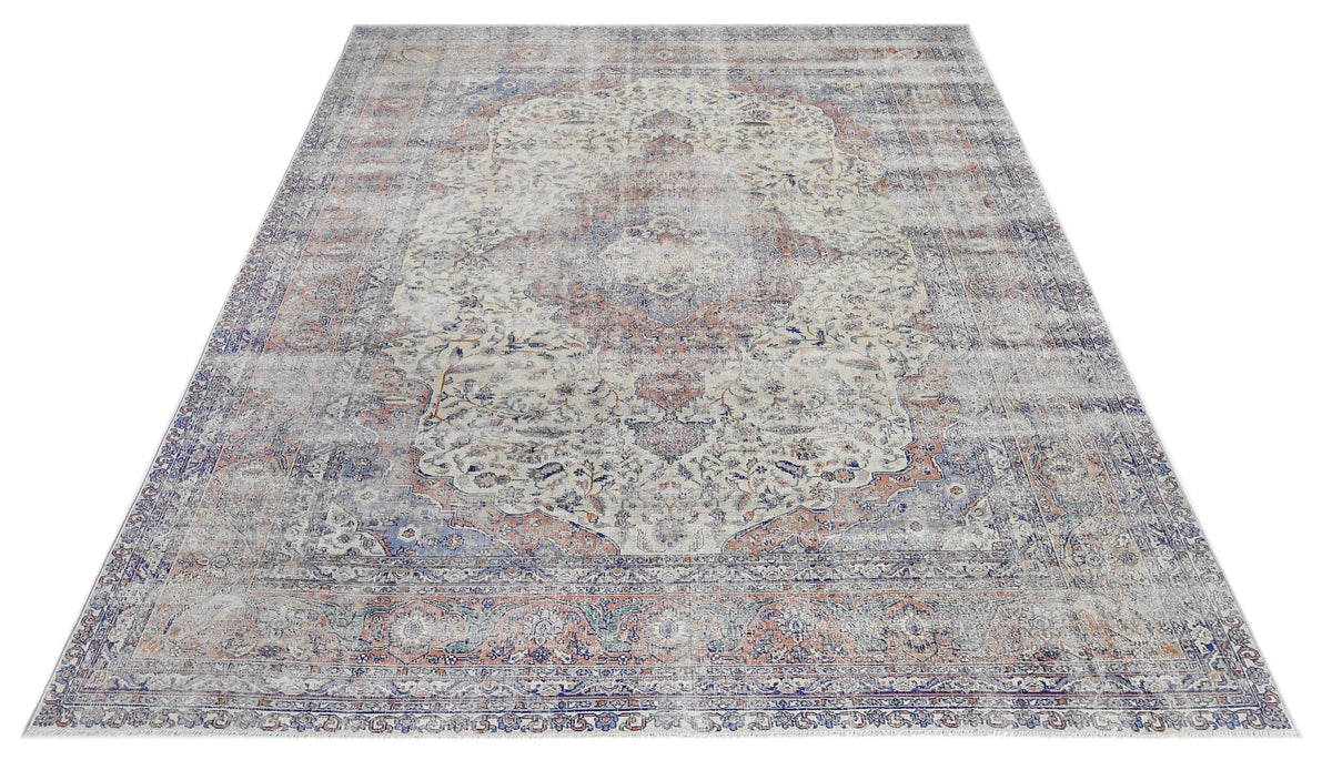 Handmade Vintage Persian Tabriz Rug | 278 x 198 cm | 9'1" x 6'6" - Najaf Rugs & Textile