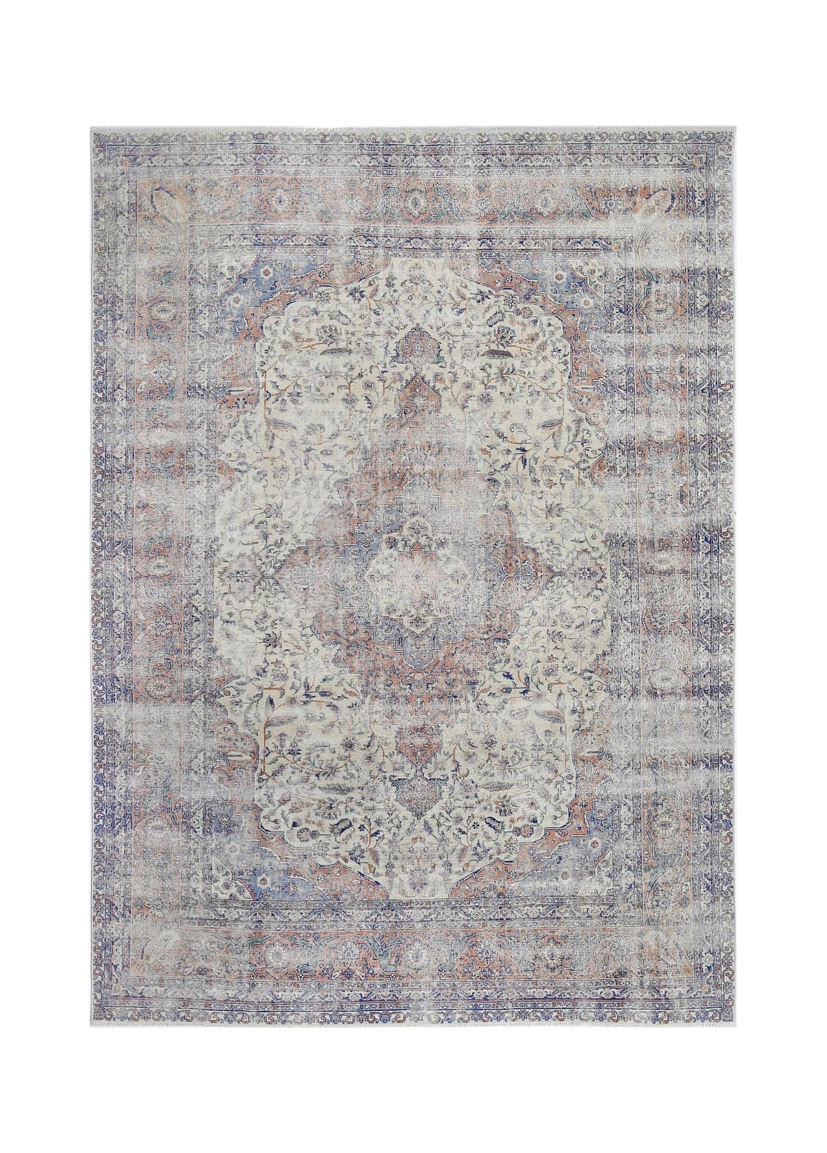 Handmade Vintage Persian Tabriz Rug | 278 x 198 cm | 9'1" x 6'6" - Najaf Rugs & Textile