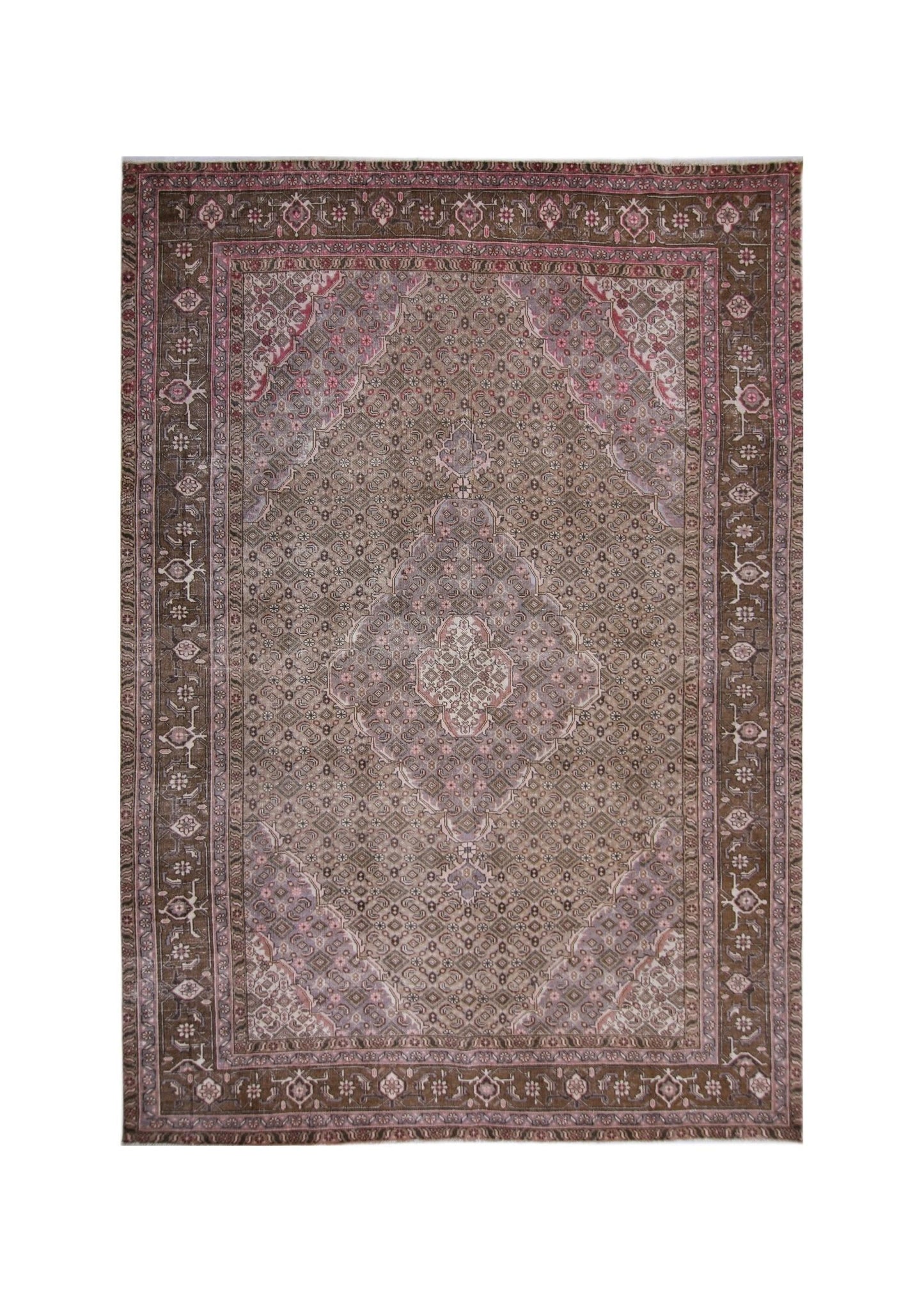 Handmade Vintage Persian Tabriz Rug | 281 x 194 cm | 9'3" x 6'4" - Najaf Rugs & Textile