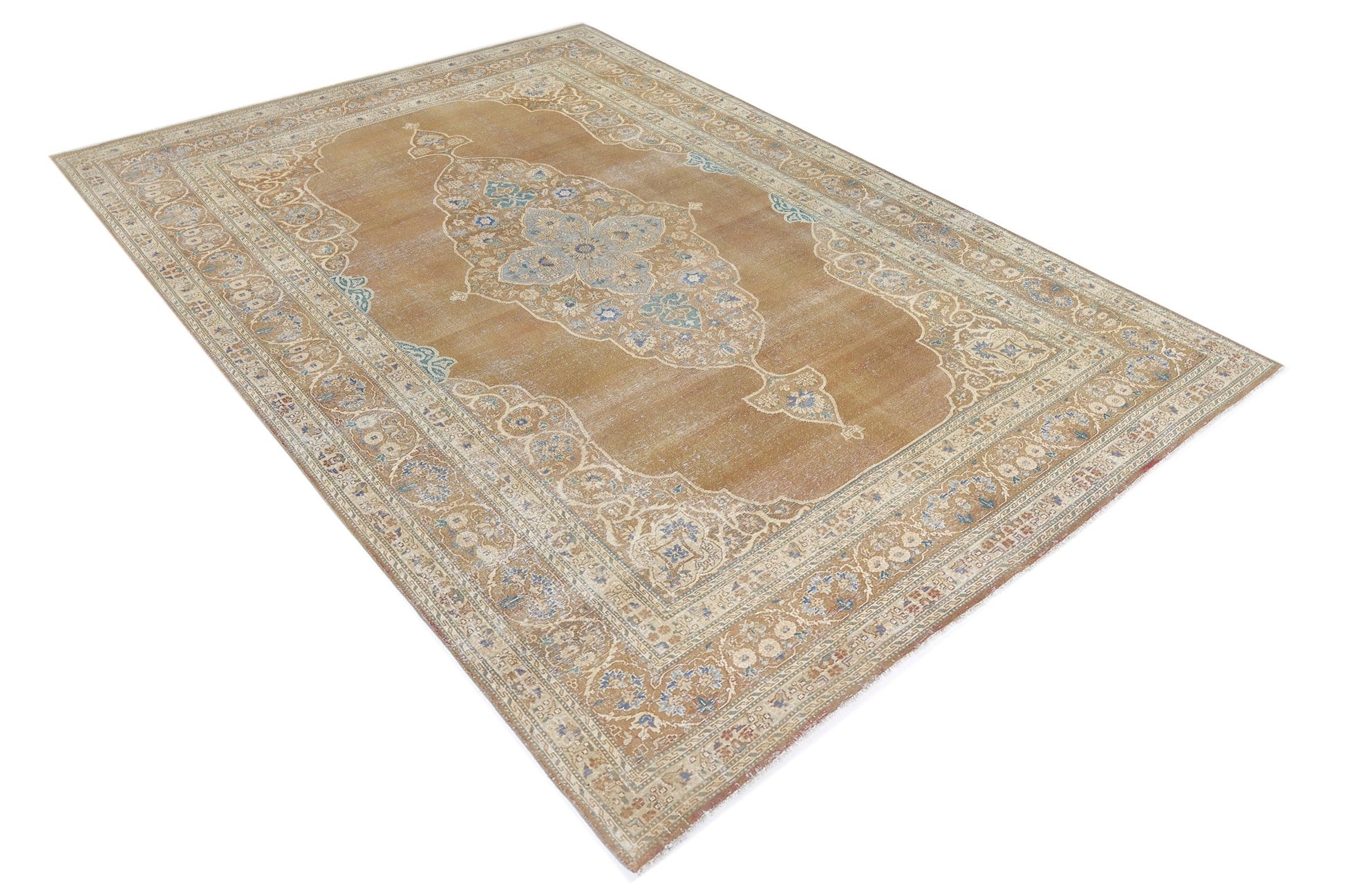 Handmade Vintage Persian Tabriz Rug | 282 x 182 cm | 9'3" x 6' - Najaf Rugs & Textile