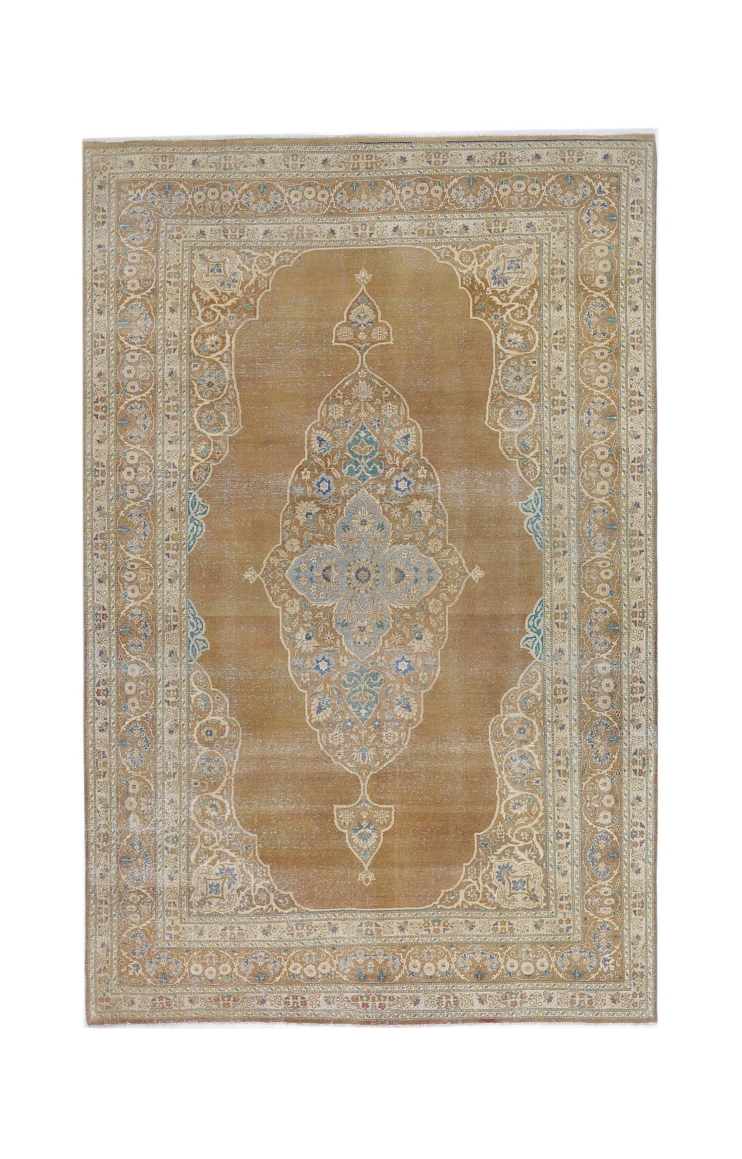 Handmade Vintage Persian Tabriz Rug | 282 x 182 cm | 9'3" x 6' - Najaf Rugs & Textile