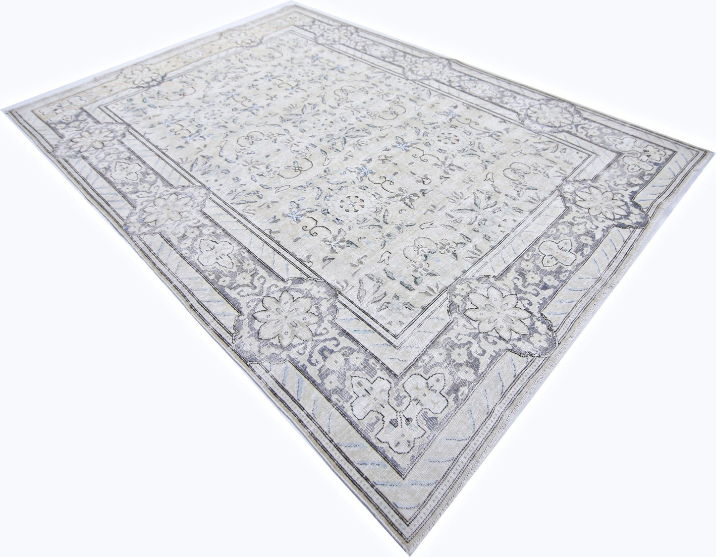Handmade Vintage Persian Tabriz Rug | 285 x 193 cm | 9'4" x 6'4" - Najaf Rugs & Textile